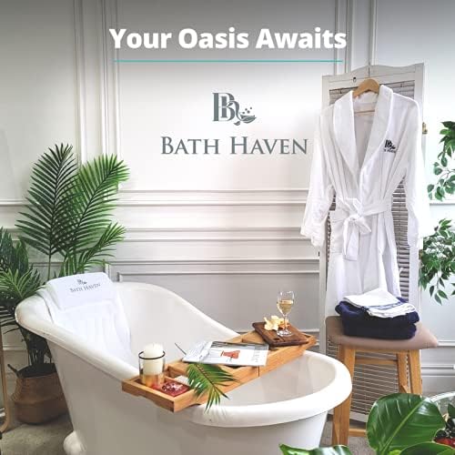 Bath Haven Bath Pillow for Bathtub - Full Body Mat & Cushion Headrest for Women and Men, Luxury Pillows for Neck and Back in Shower Tub or Jacuzzi - Powerful Suction Cups - Spa Accessories Deluxe