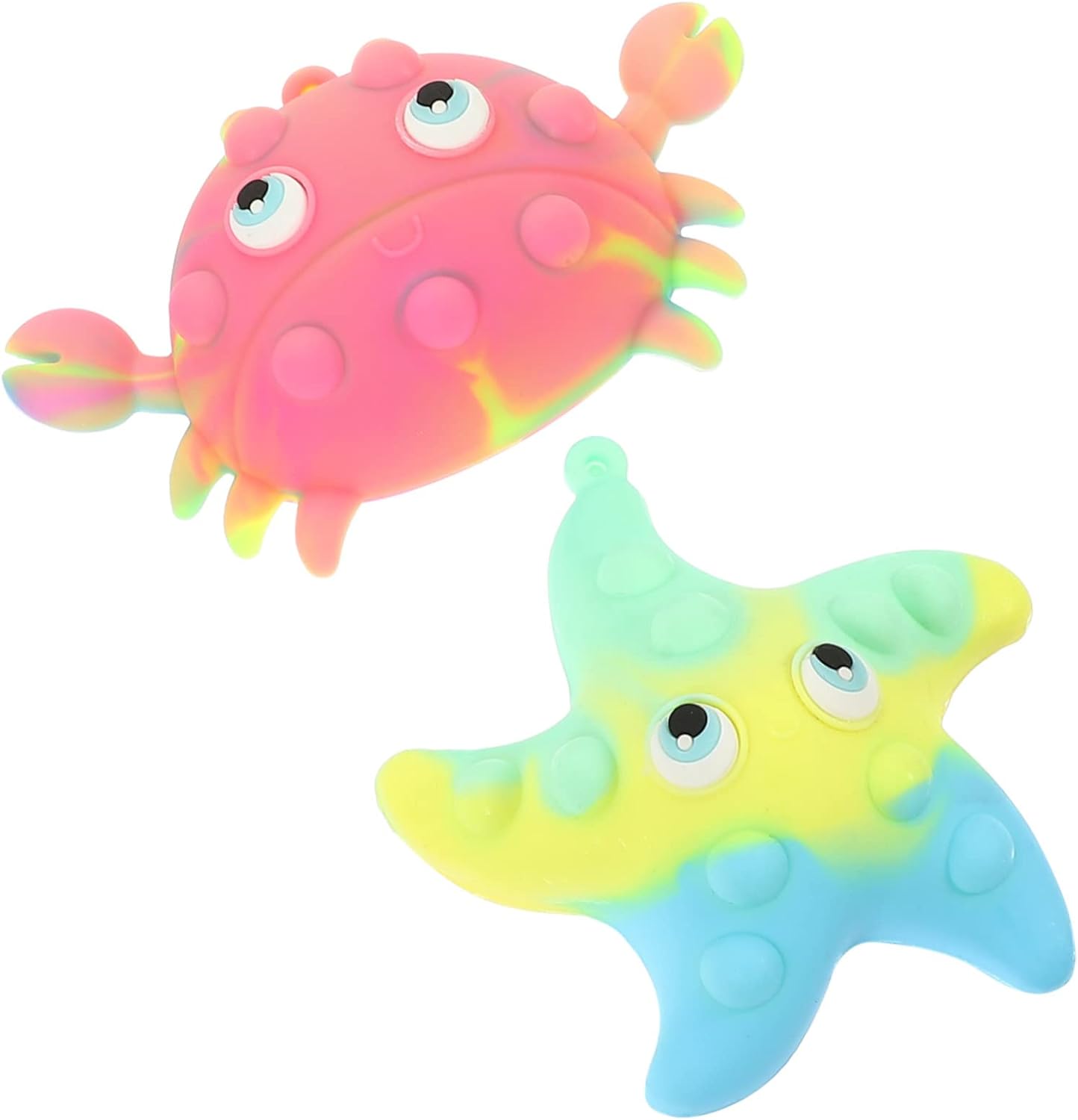 Beatifufu 2 pcs Silicone Bath Brush Bathing Massage Brush sea Animal Shower Ball Soft Shower Scrubber Facial Cleansing Brush Crab Starfish Bath Toy Silica Gel Cleaning Brush Baby Body