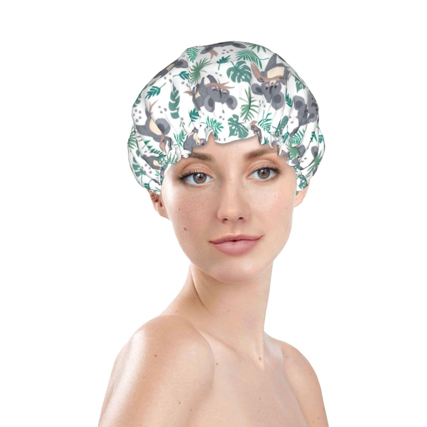 Double-Layer Waterproof Shower Cap