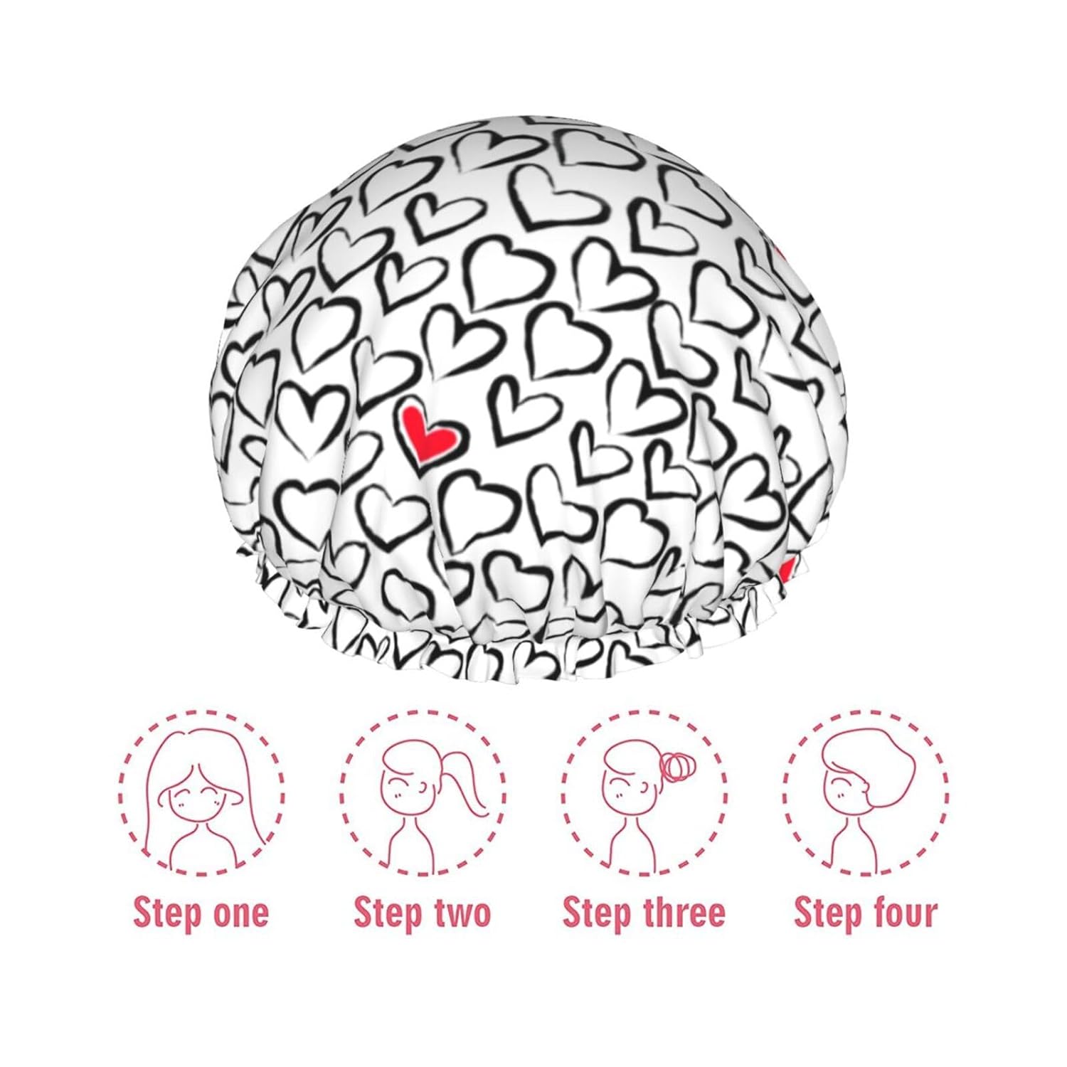 Double-Layer Waterproof Shower Cap