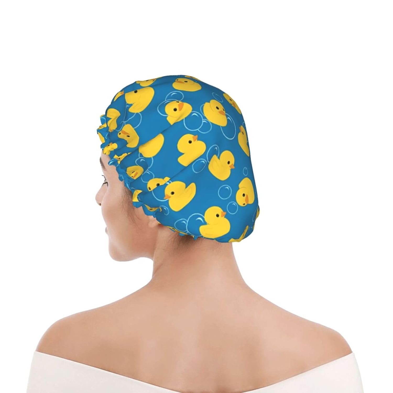 Double-Layer Waterproof Shower Cap