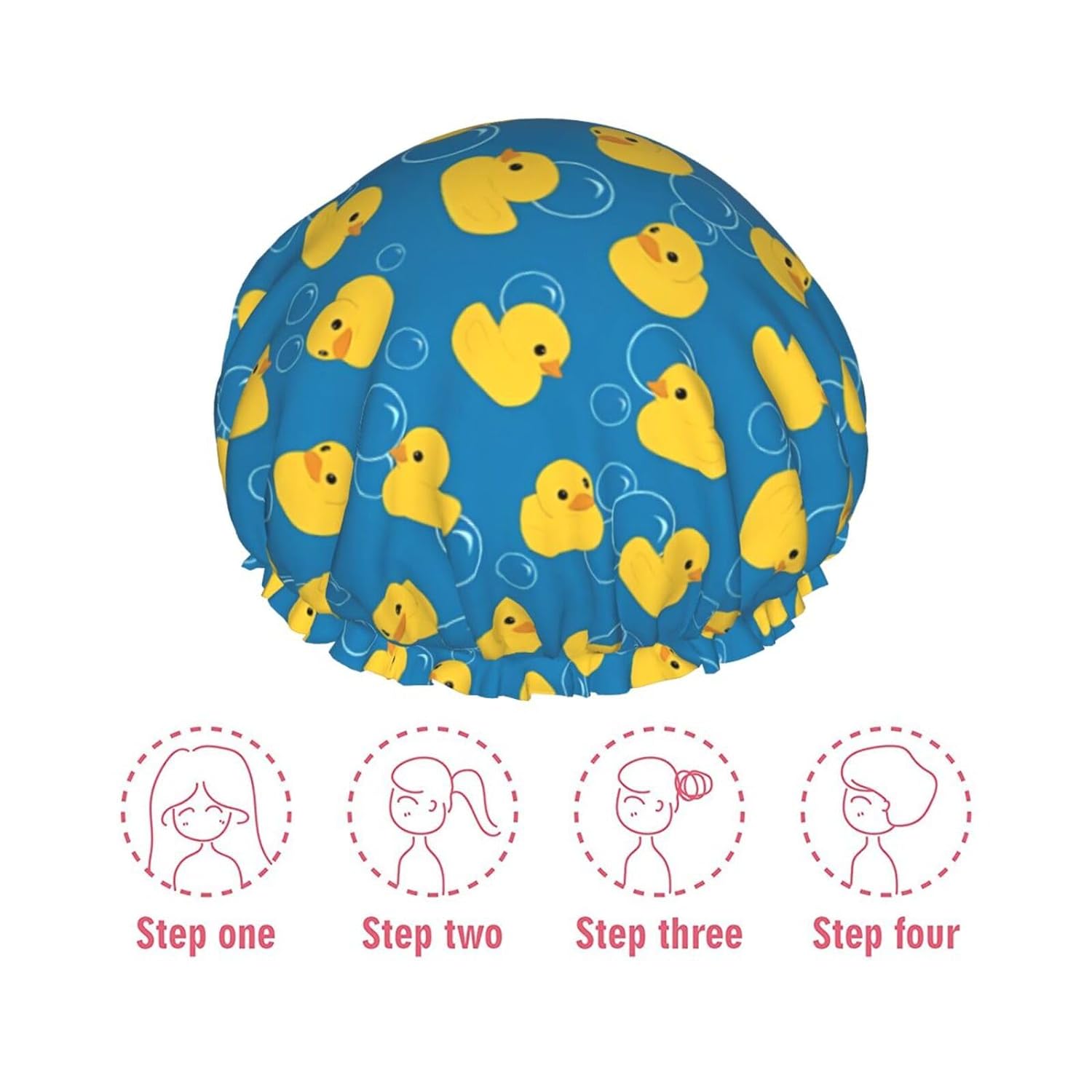 Double-Layer Waterproof Shower Cap