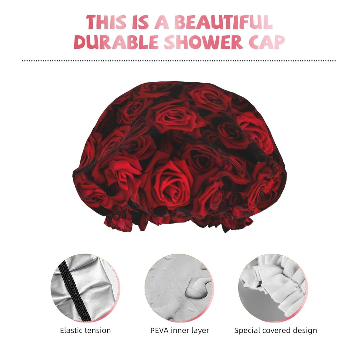 Double-Layer Waterproof Shower Cap
