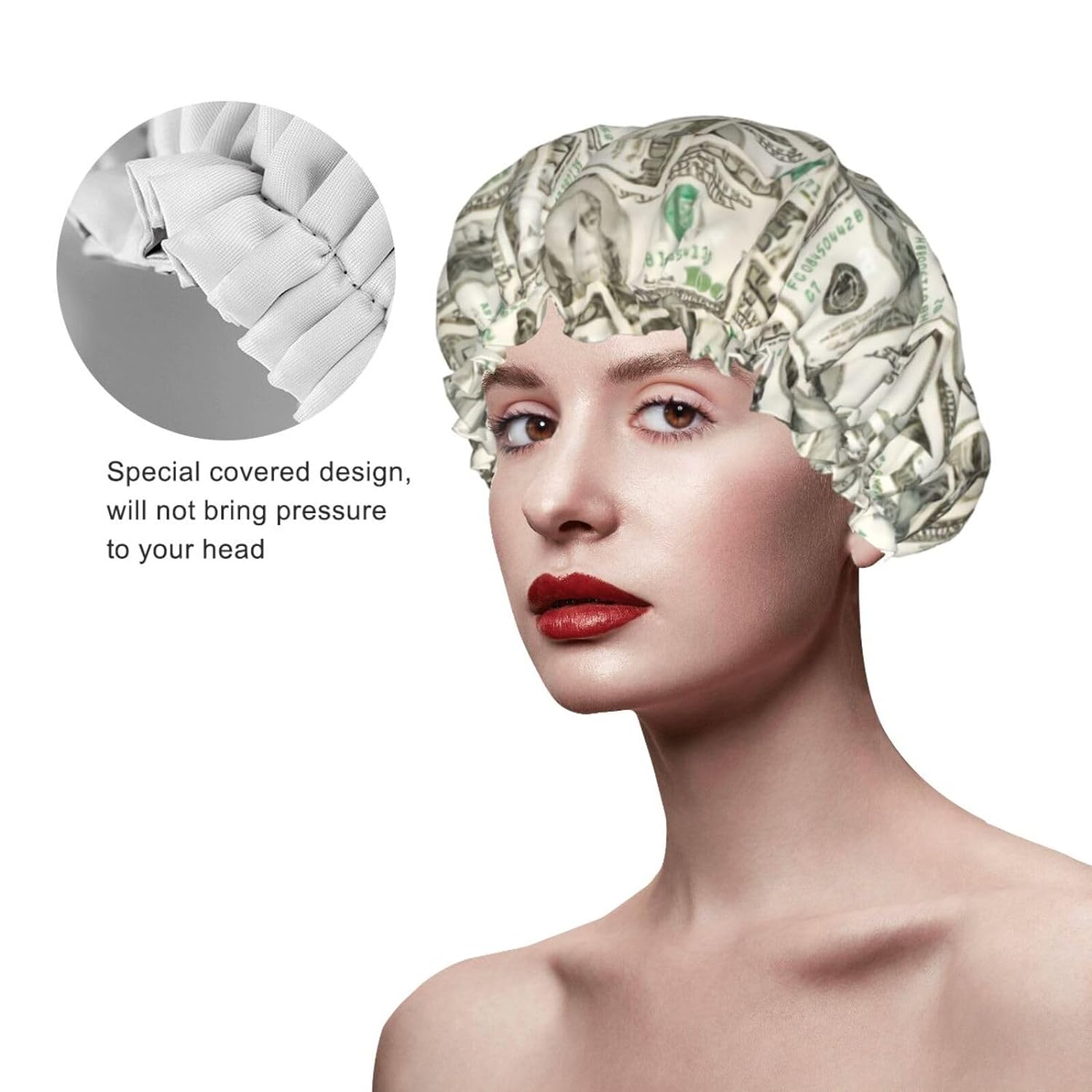 Double-Layer Waterproof Shower Cap