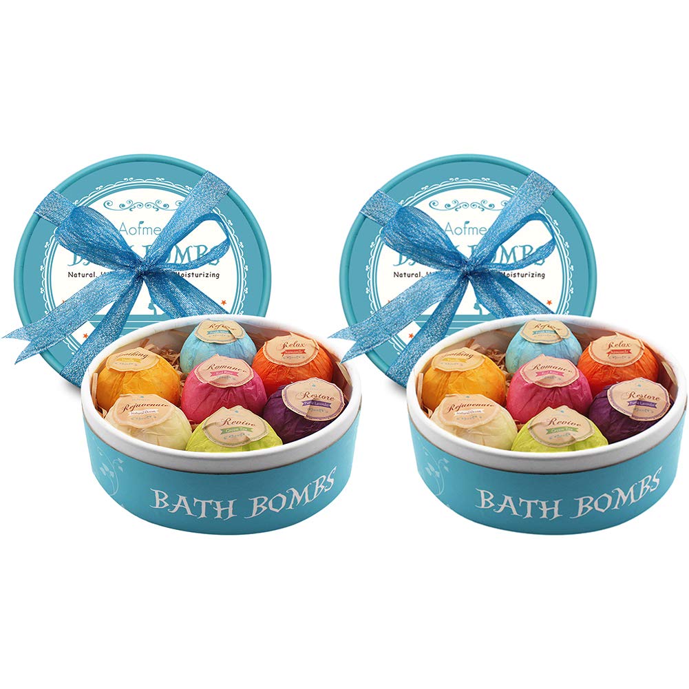 Aofmee Bath Bombs, 7pcs Bubble Bath Bombs for Women