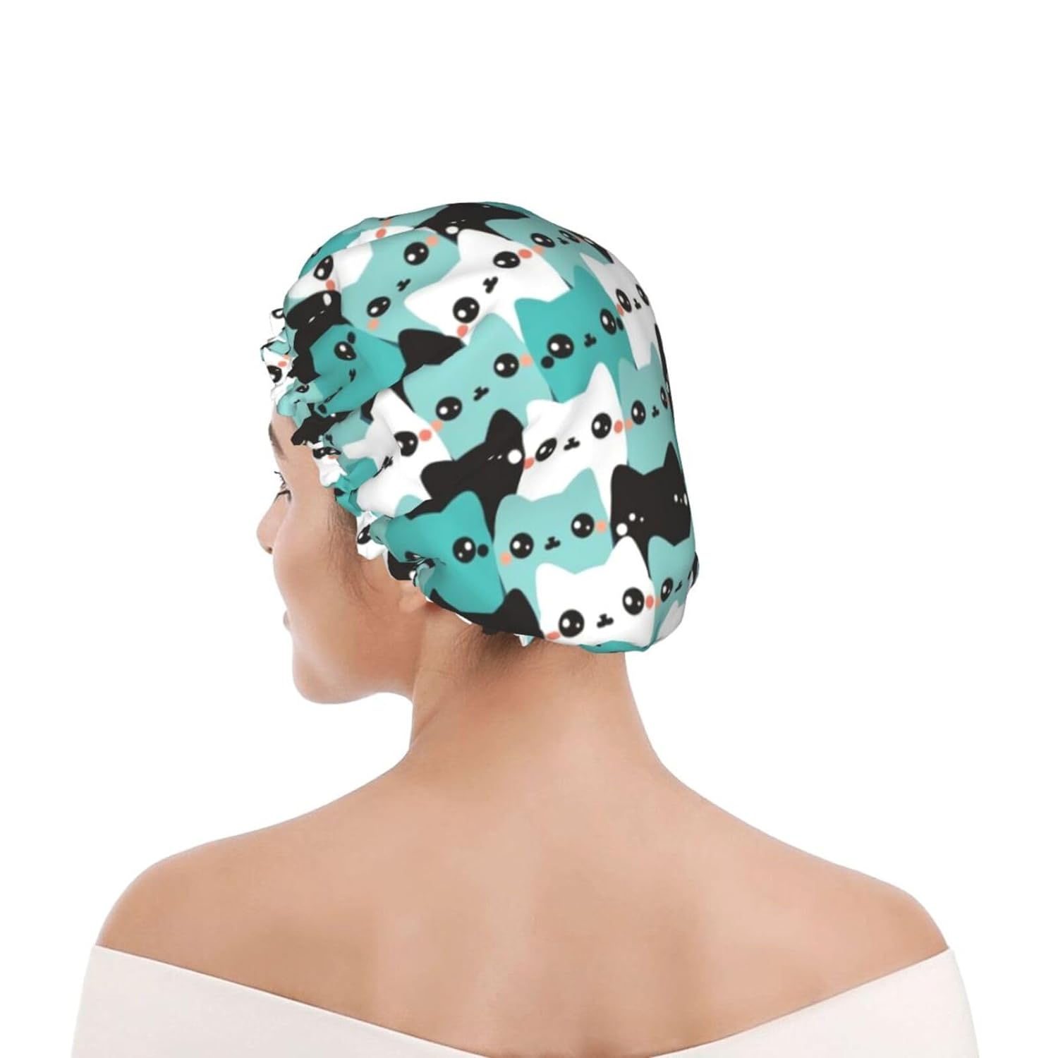 Double-Layer Waterproof Shower Cap