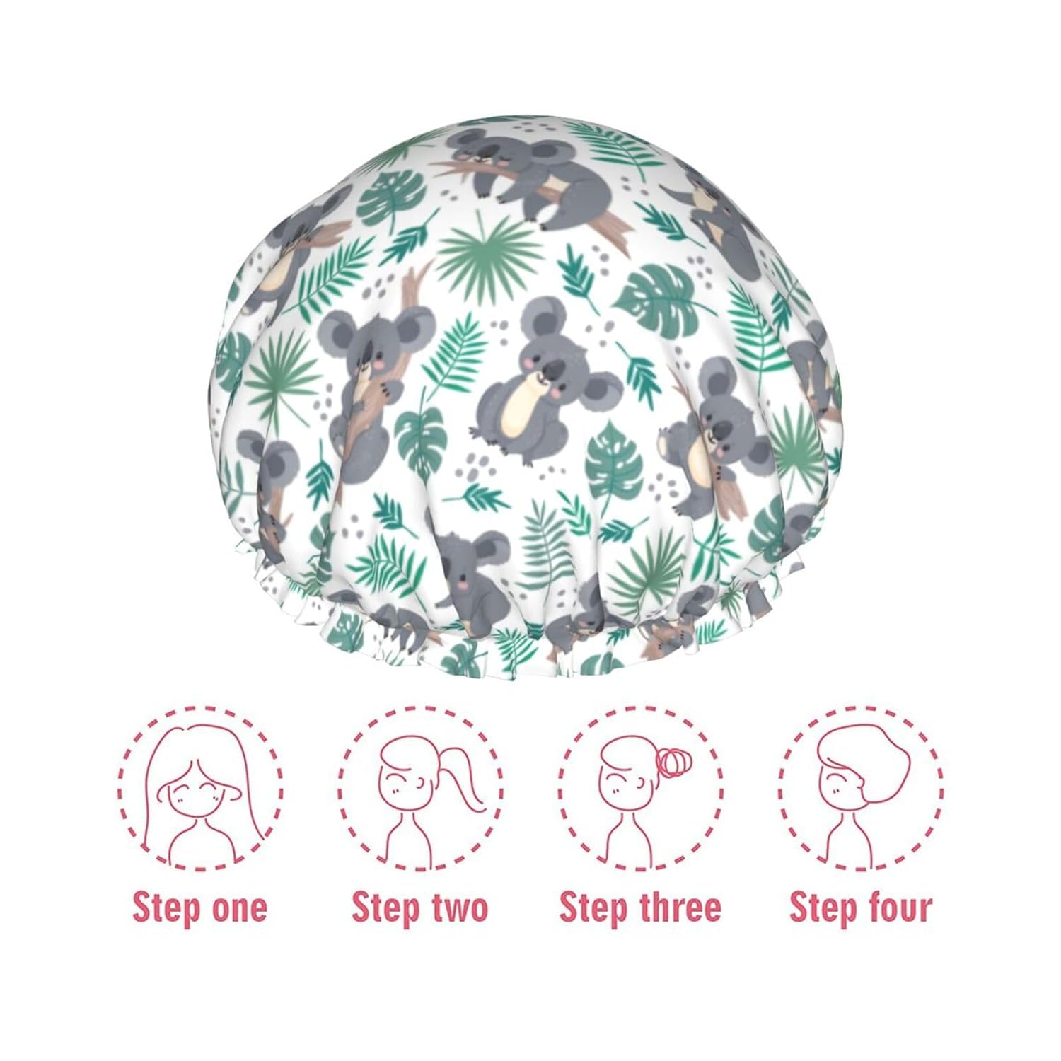 Double-Layer Waterproof Shower Cap