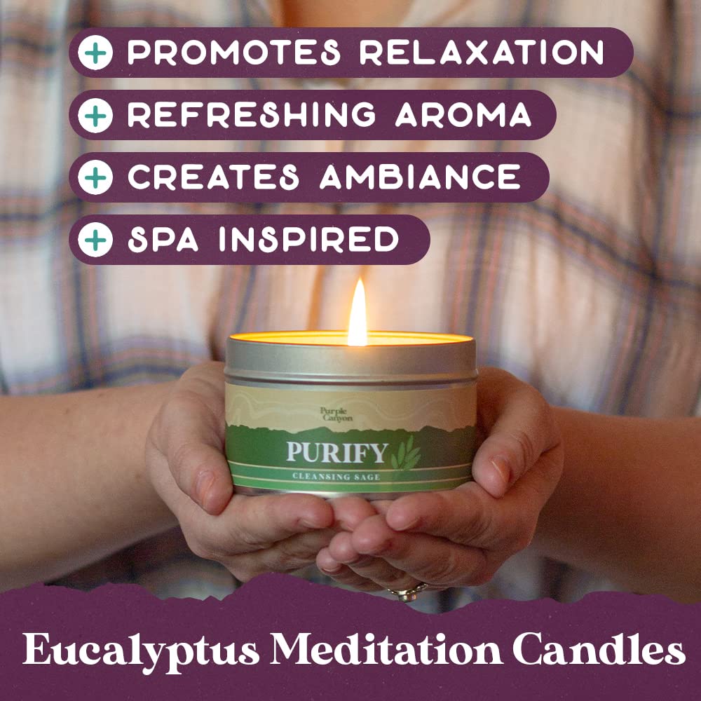 Purple Canyon Mystic Spa Box | 7 Piece Full Size Lavender Spa Kit for Self Care | Bath and Body Gifts for Women