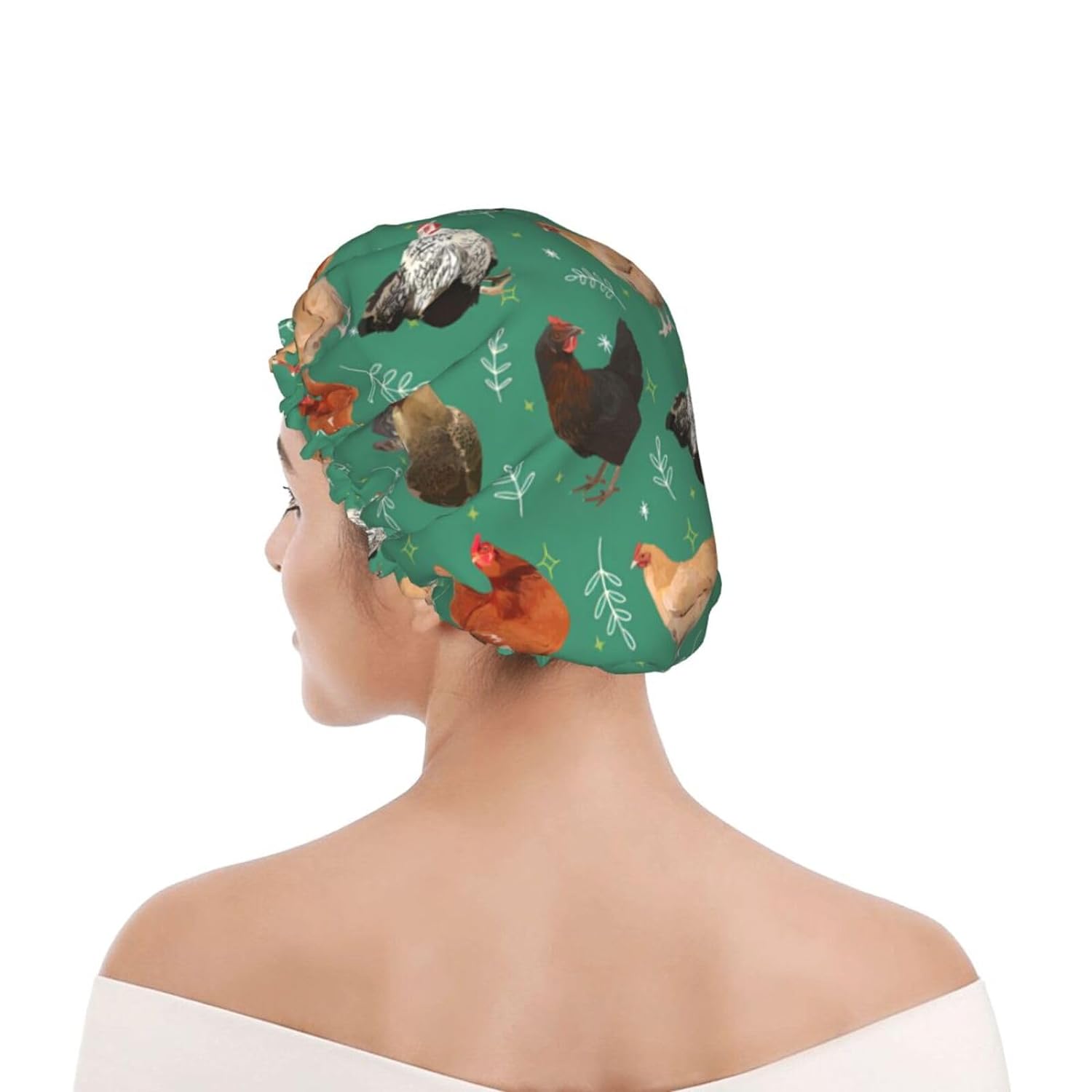 Double-Layer Waterproof Shower Cap