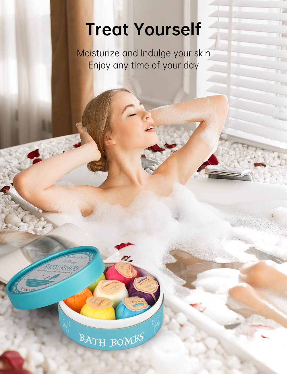 Aofmee Bath Bombs, 7pcs Bubble Bath Bombs for Women
