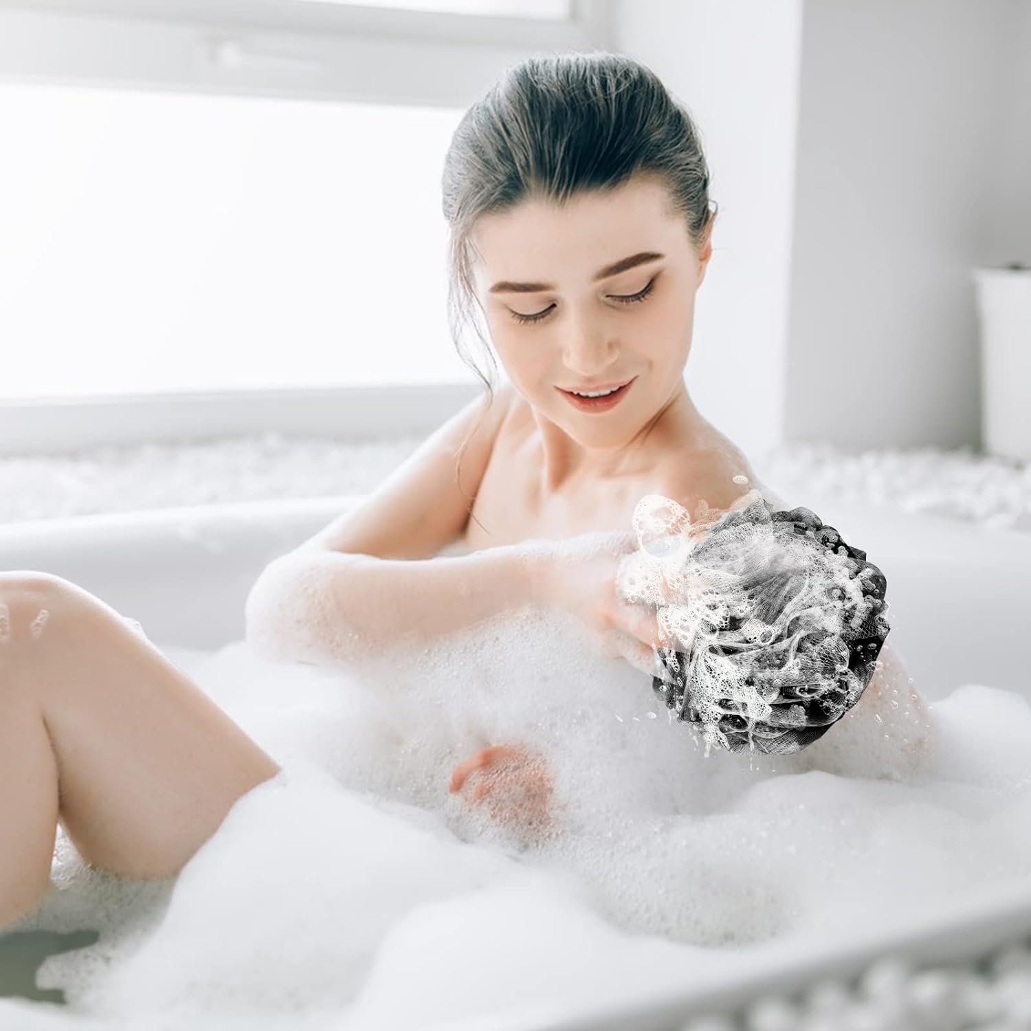 Mesh Shower Loofah Sponge Set (4 Colors)
