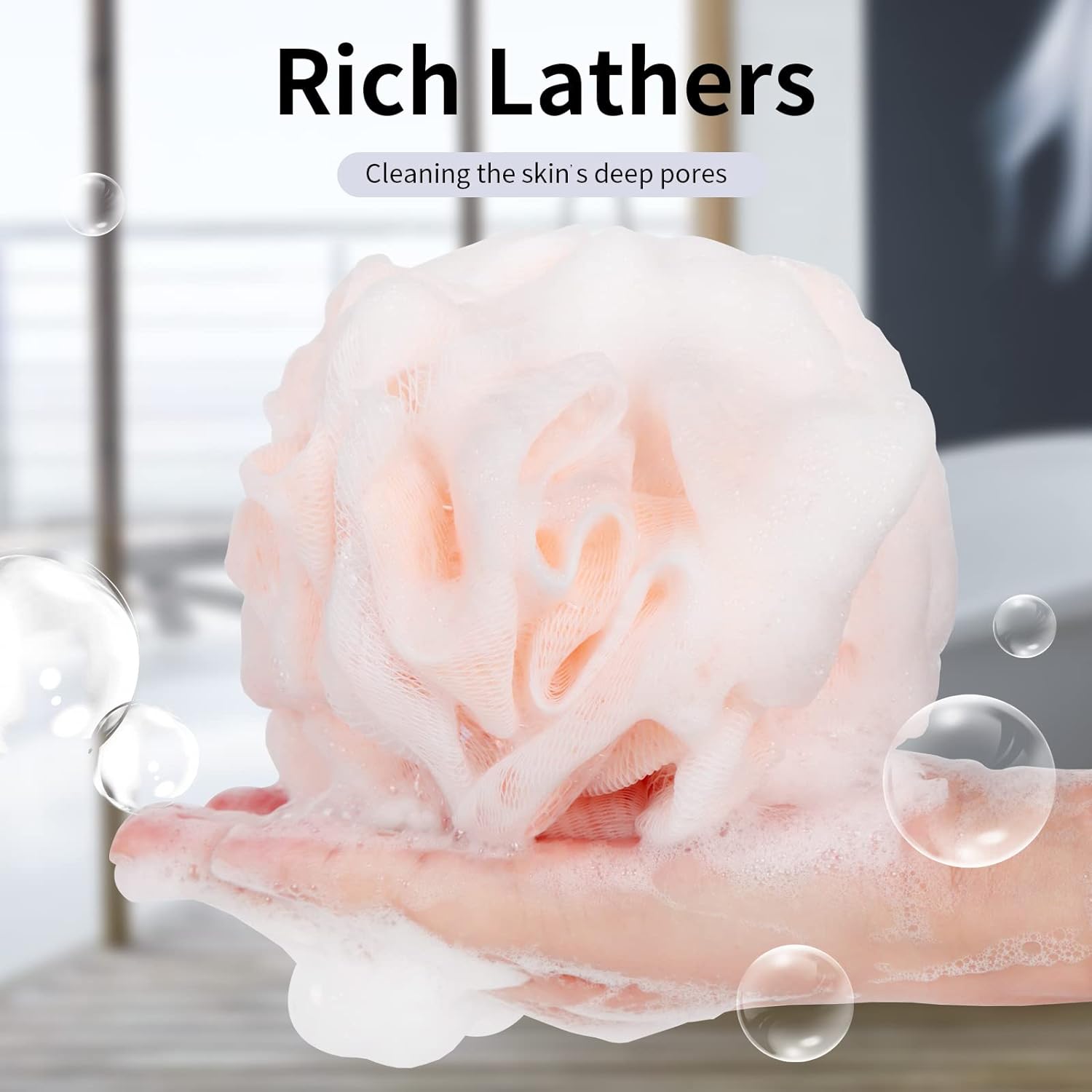 Soft Mesh Shower Loofah Sponge Set (4 Pack)