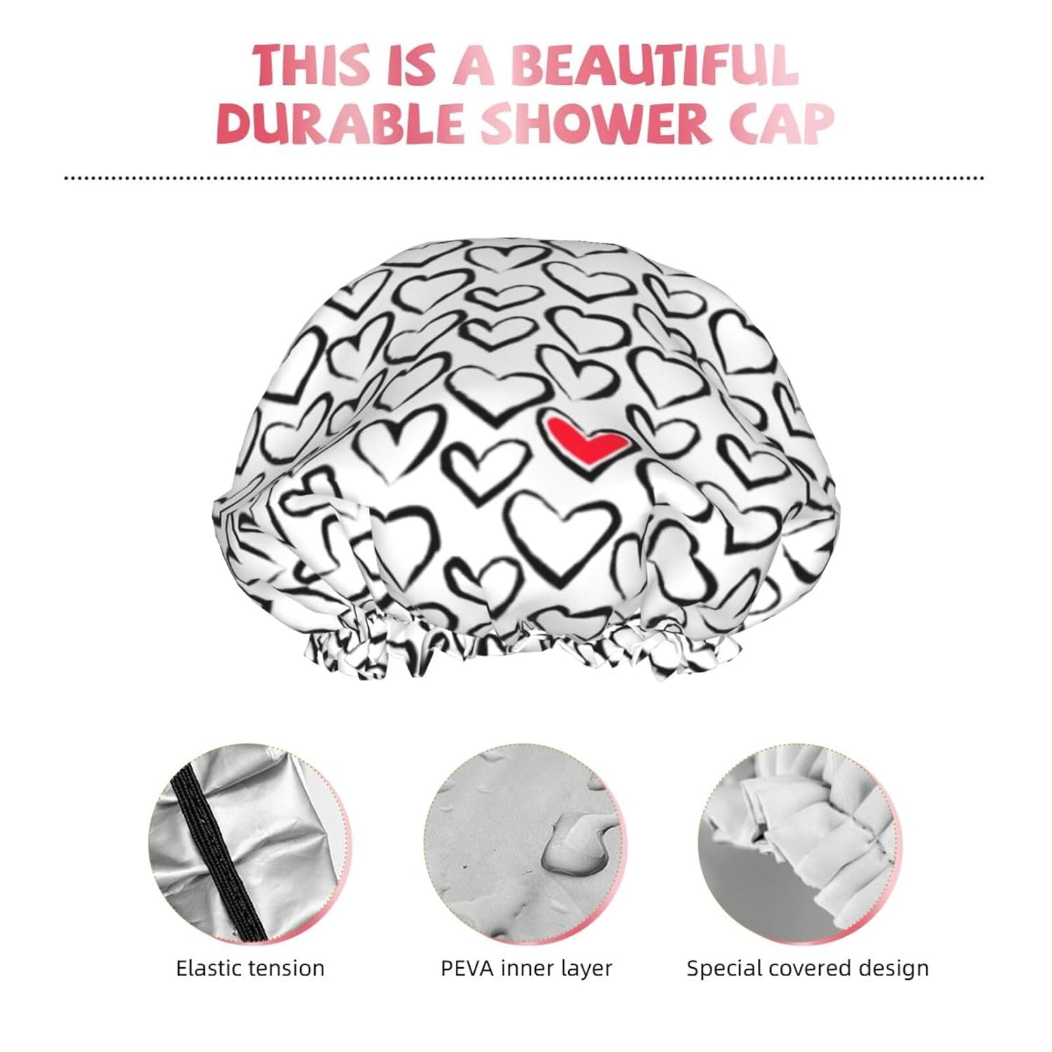 Double-Layer Waterproof Shower Cap