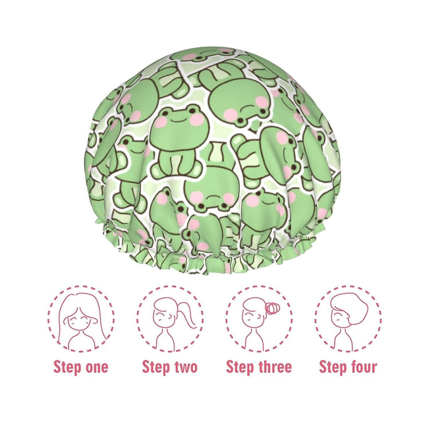 Double-Layer Waterproof Shower Cap