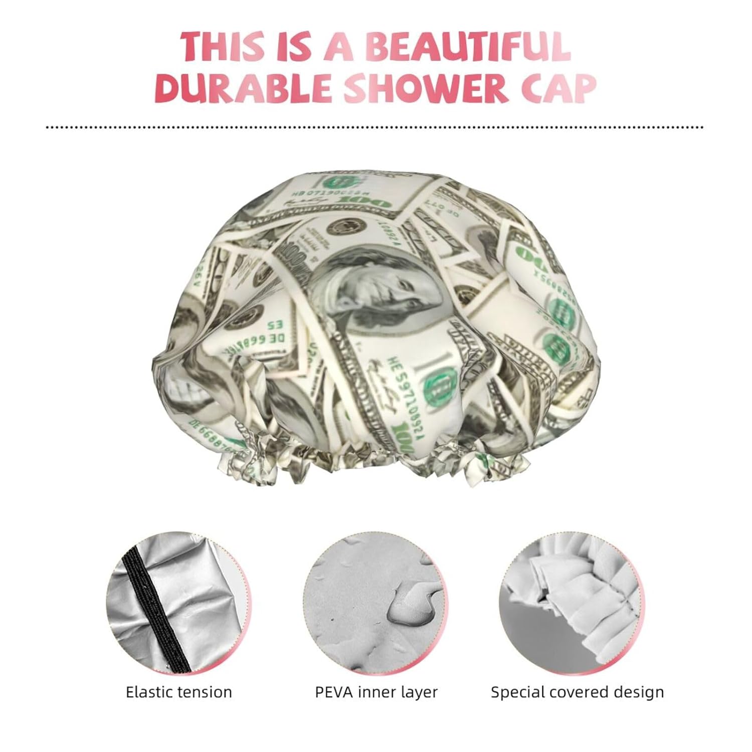 Double-Layer Waterproof Shower Cap