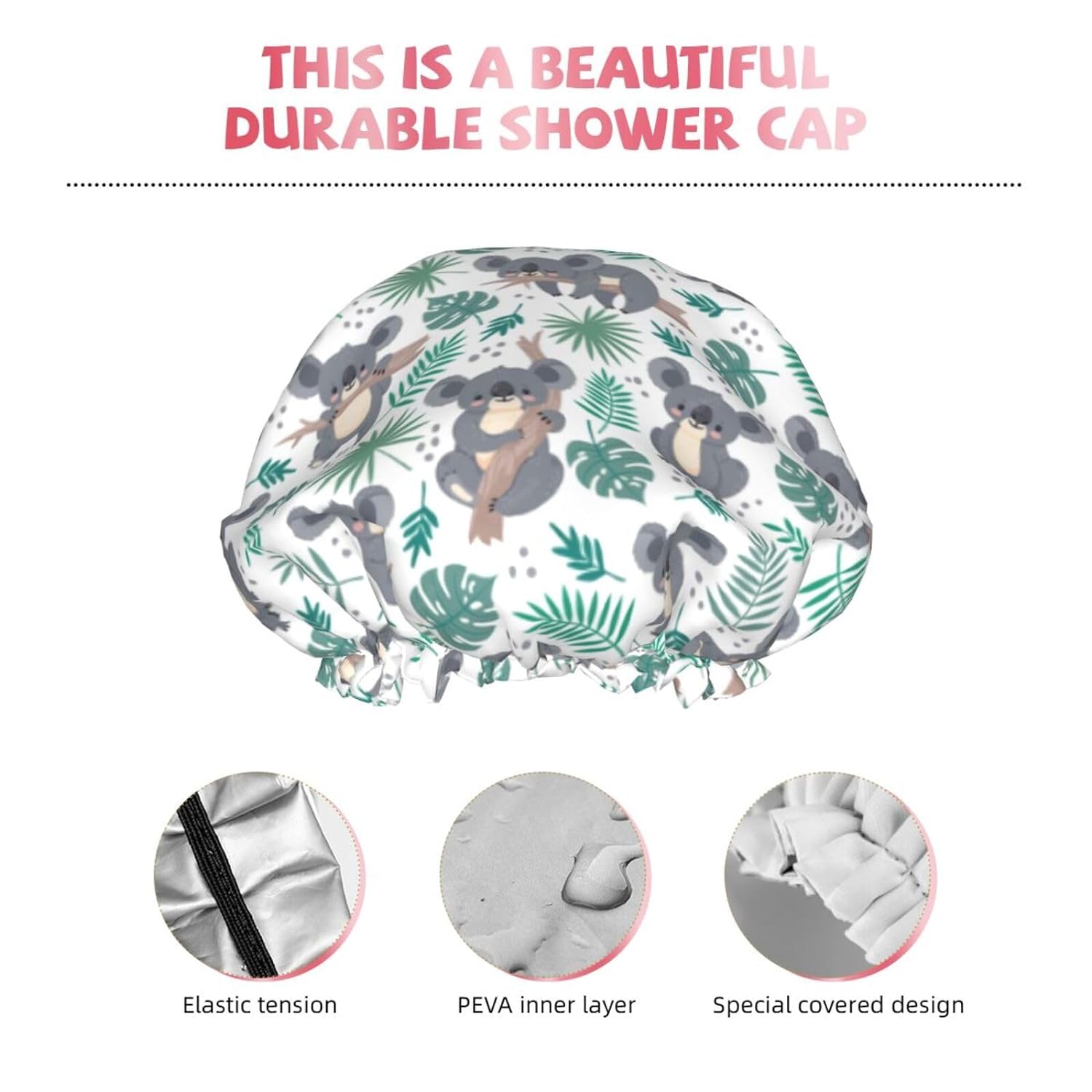 Double-Layer Waterproof Shower Cap