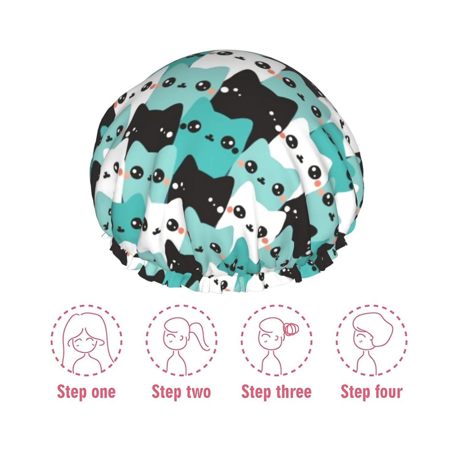 Double-Layer Waterproof Shower Cap