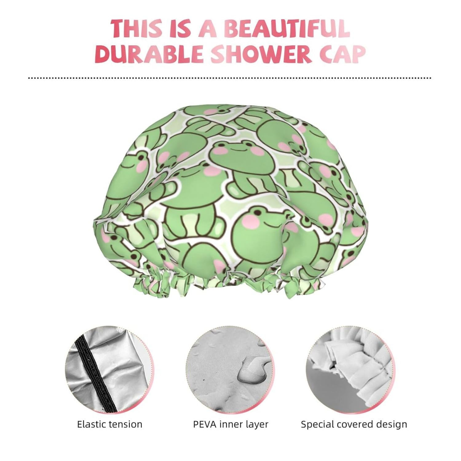 Double-Layer Waterproof Shower Cap