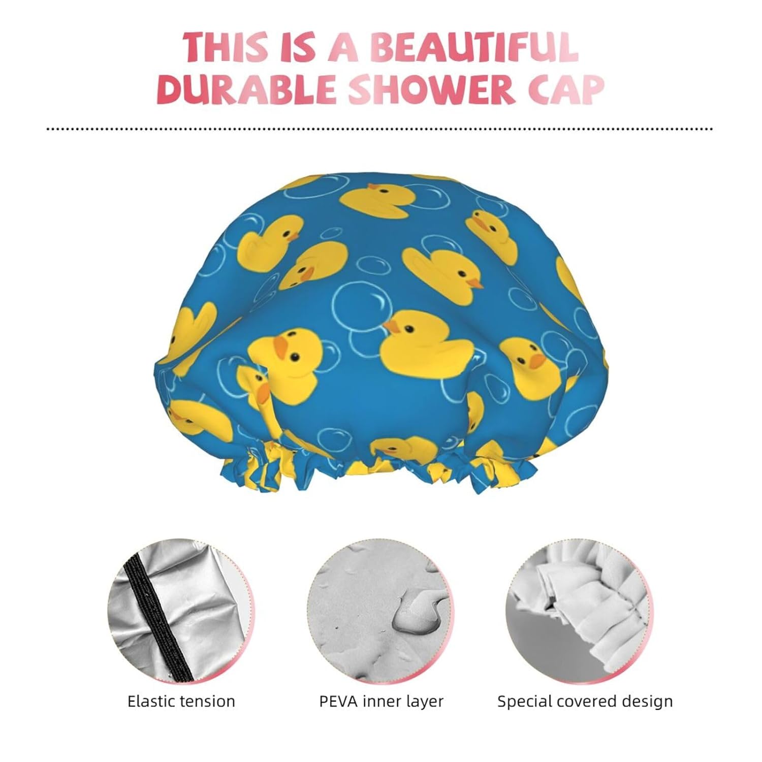 Double-Layer Waterproof Shower Cap