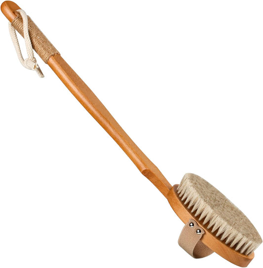 Body Brush Shower Brush for Body Long Handle Shower Bath Brush Back Scrubber for Body Exfoliating Wet or Dry Brushing