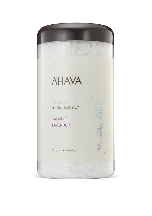 AHAVA Dead Sea Mineral Bath Salt- Intense Relaxation for Body & Mind, Elevates Moisture, Softens & Eases Sore Muscles, Enriched by Exclusive Dead Sea Salt & Osmoter blend, 32 oz