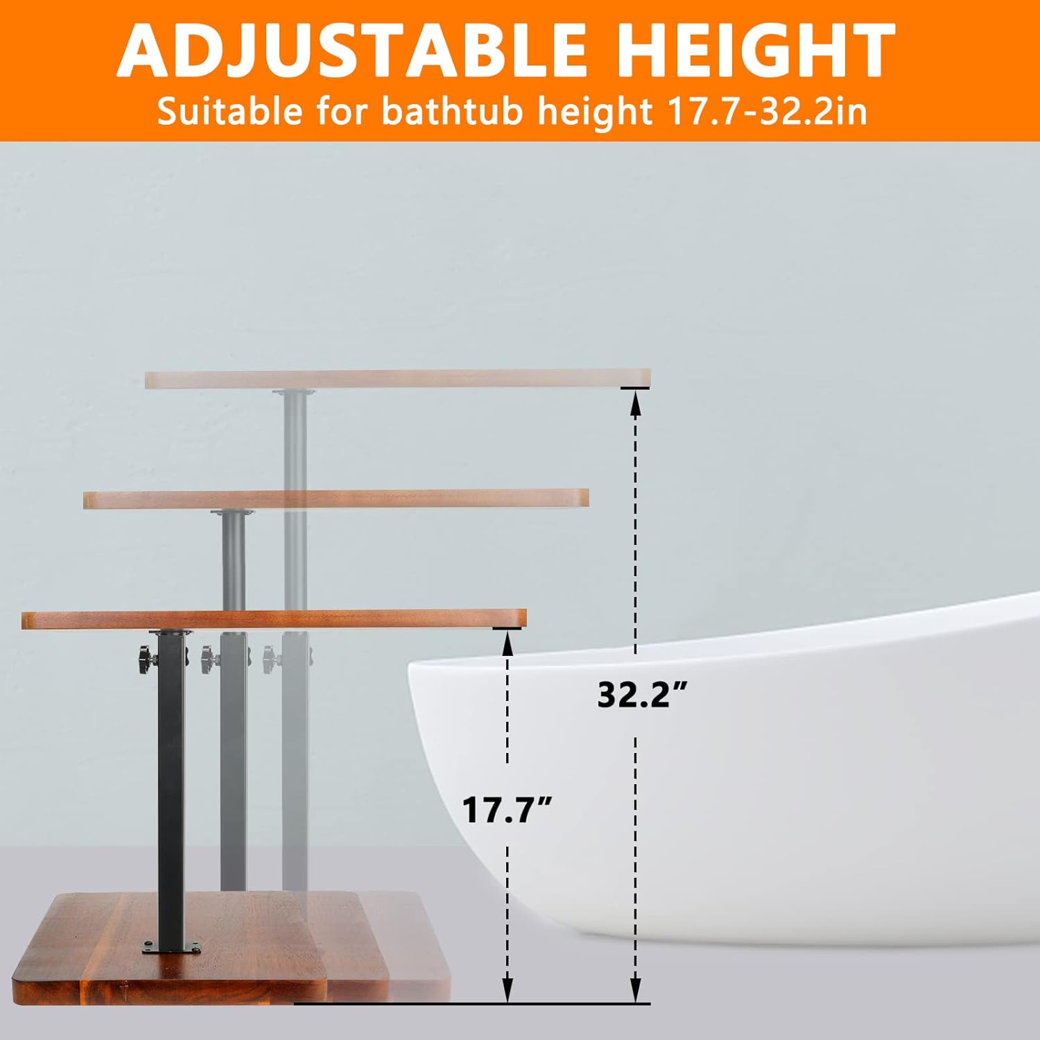 Adjustable Bathtub Tray Table