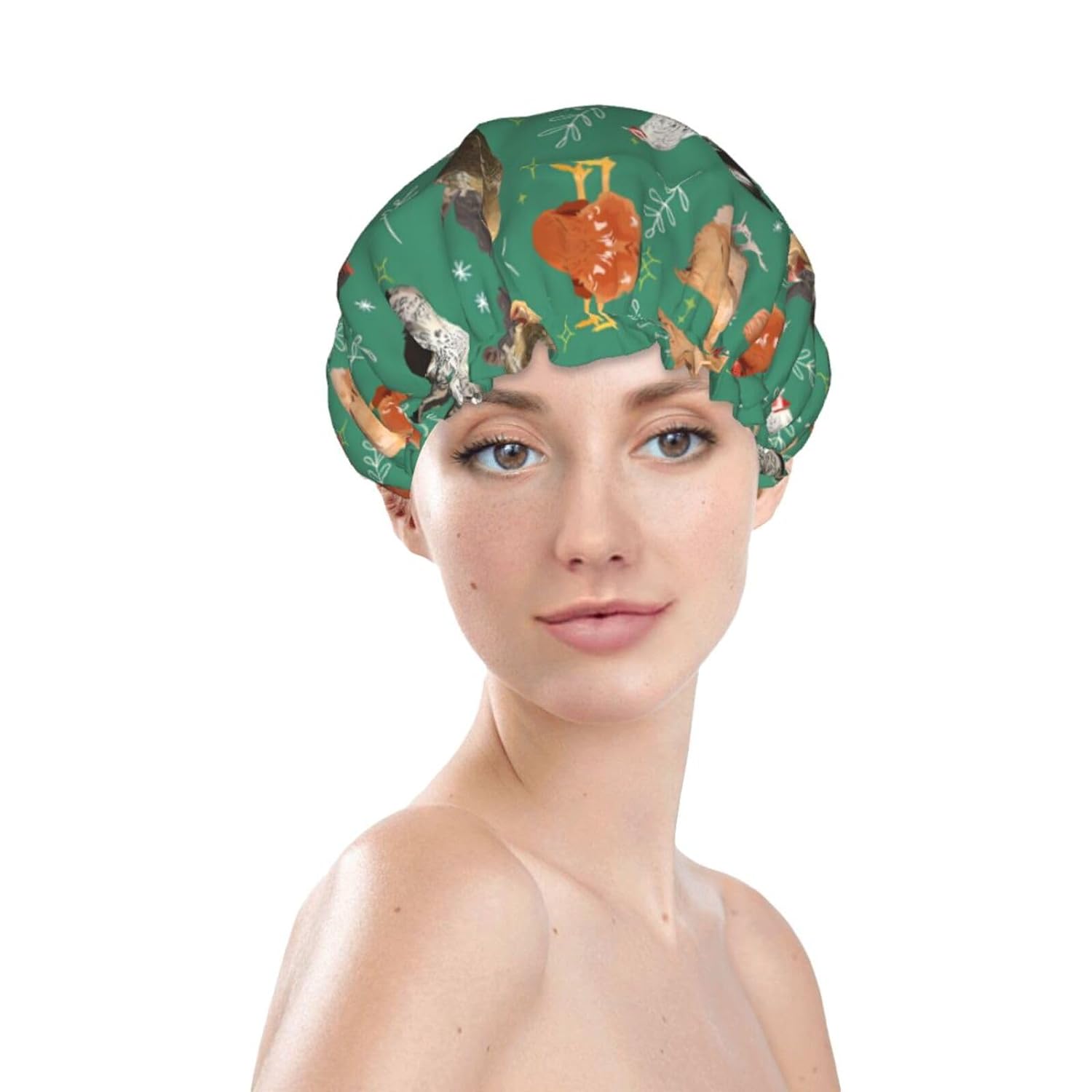 Double-Layer Waterproof Shower Cap