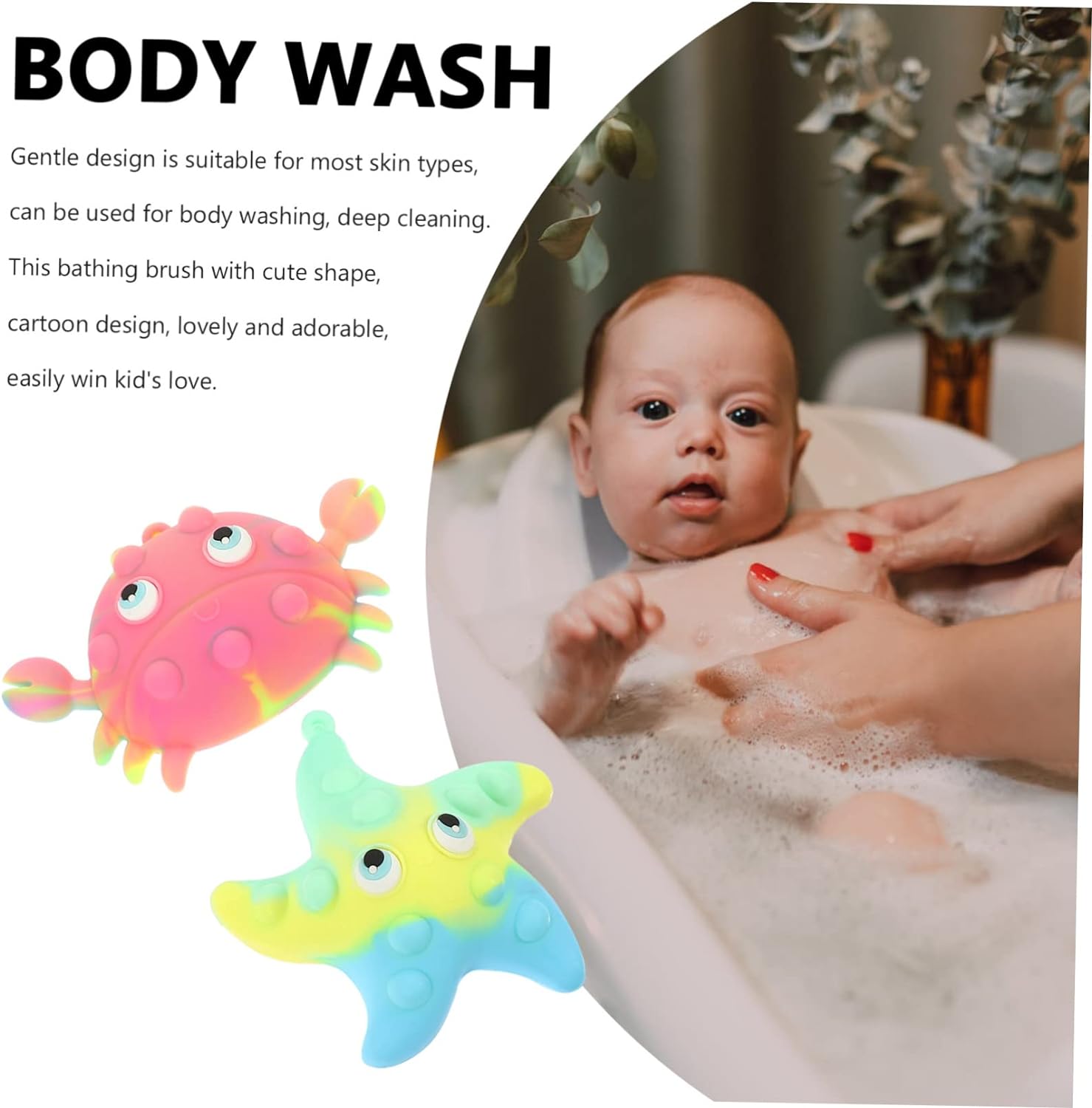 Cute Silicone Bath Scrubber Set