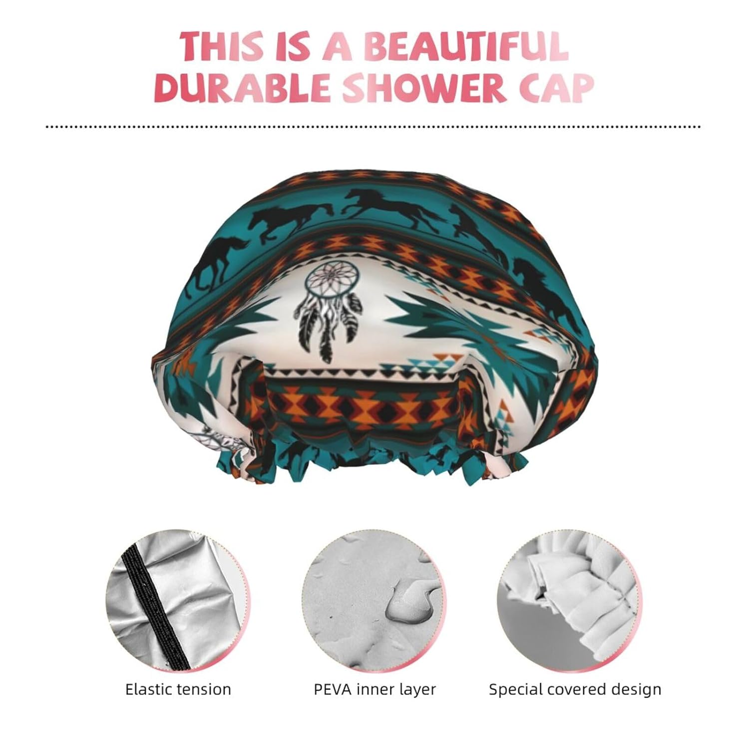 Double-Layer Waterproof Shower Cap