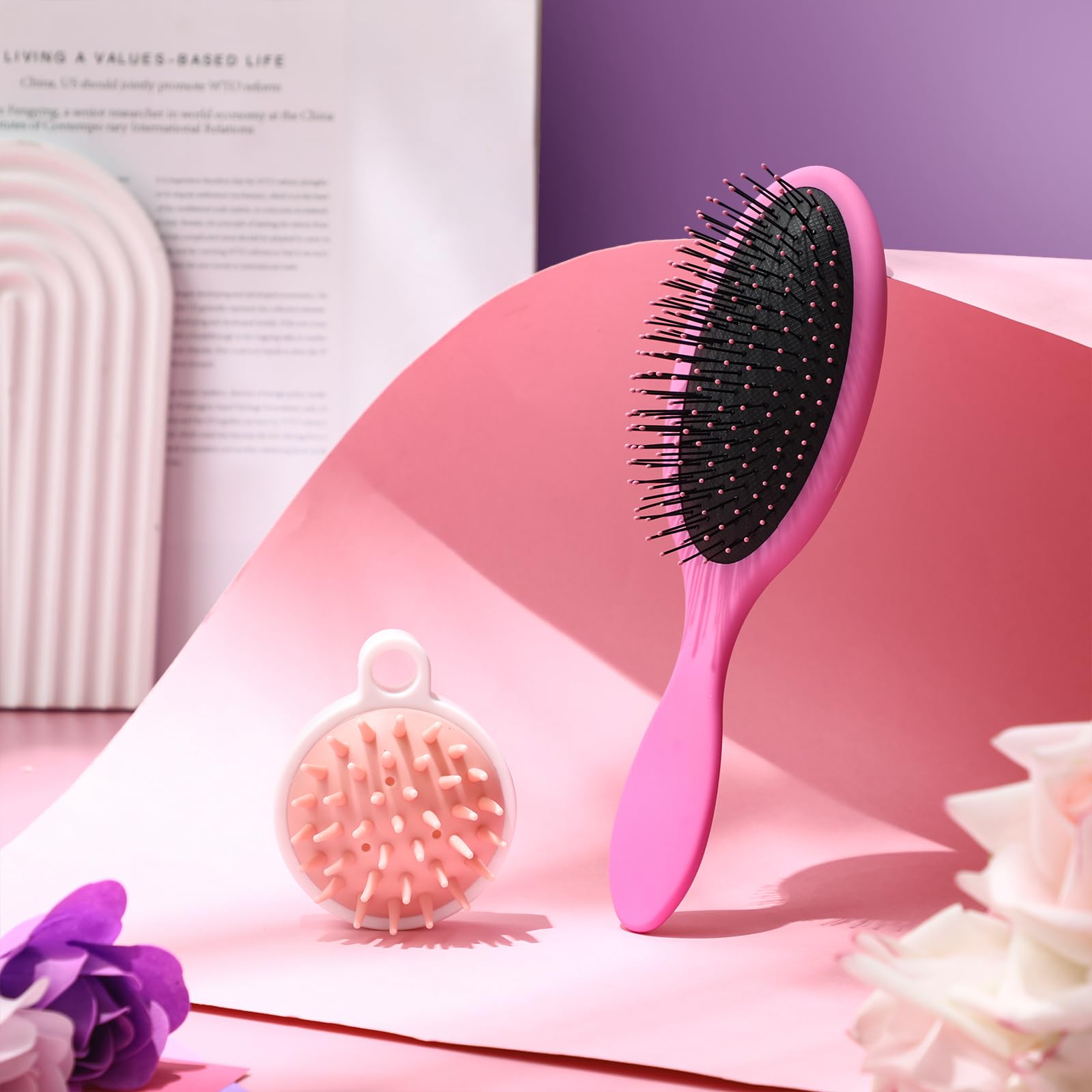 Sawysine 12 Pcs Mother's Day Hair Care Gift Set with Pink Microfiber Hair Drying Towel Spa Kit Include Quick Dry Hairs Towel Wrap Silk Bonnet Headband Brush for Women Birthday Wedding Gifts