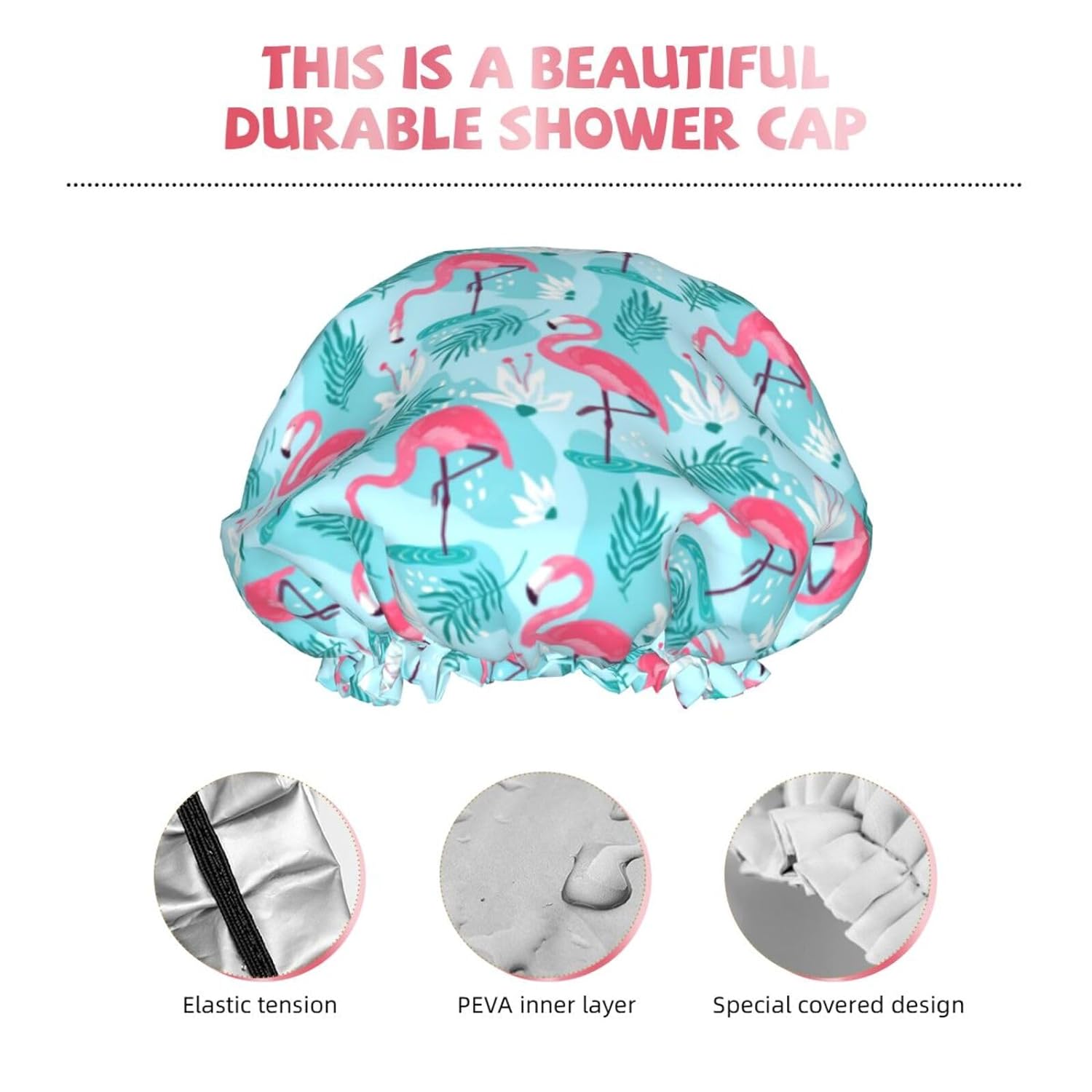Double-Layer Waterproof Shower Cap