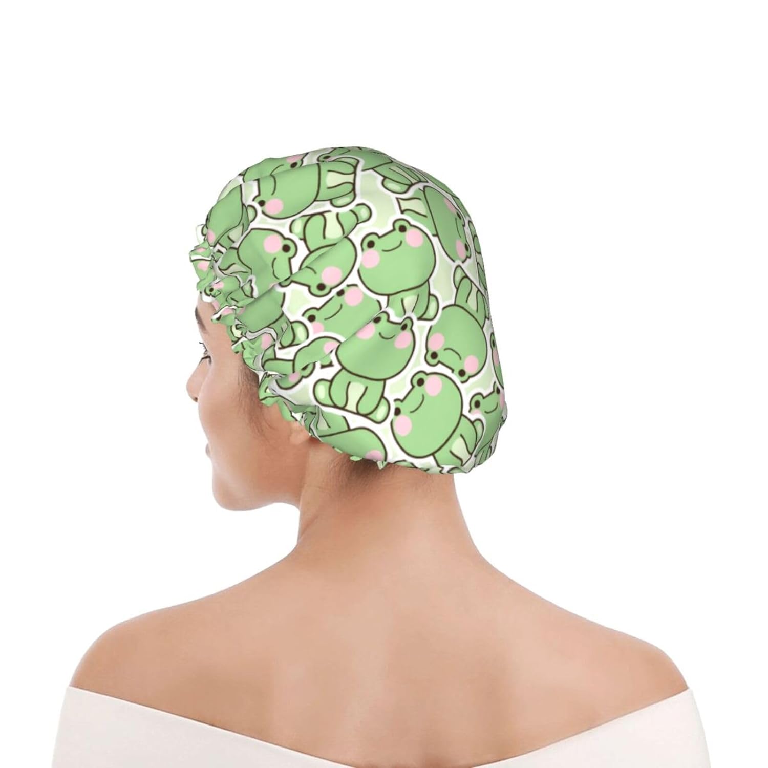 Double-Layer Waterproof Shower Cap