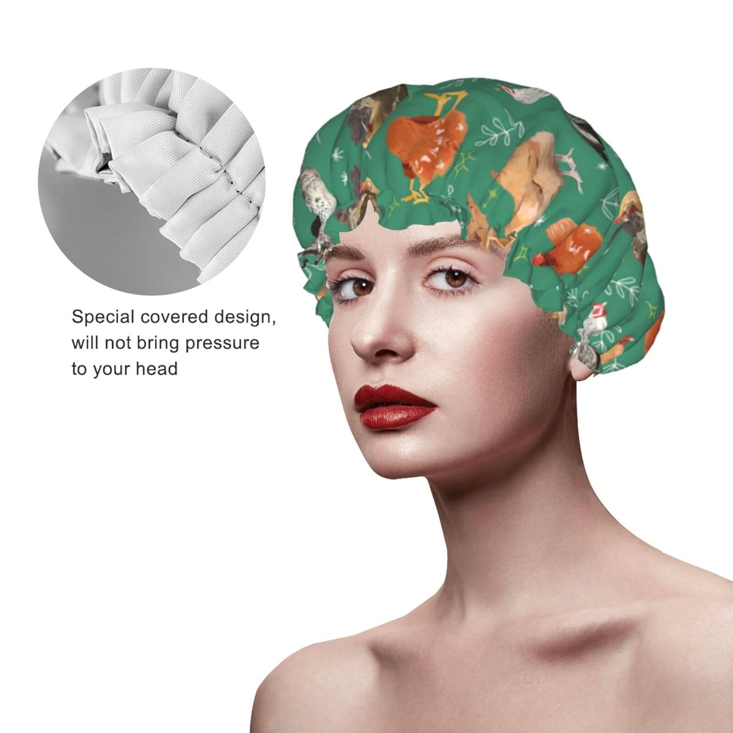 Double-Layer Waterproof Shower Cap