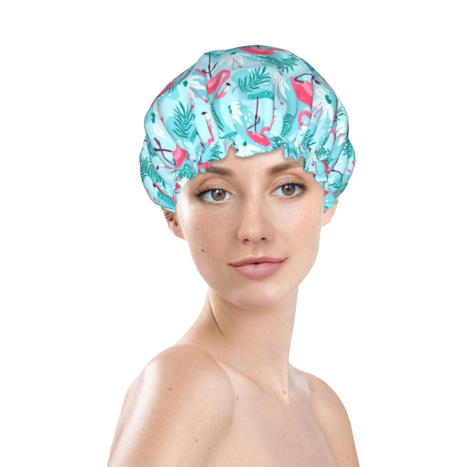 Double-Layer Waterproof Shower Cap