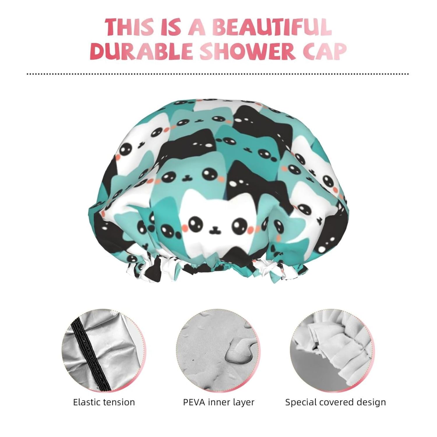 Double-Layer Waterproof Shower Cap