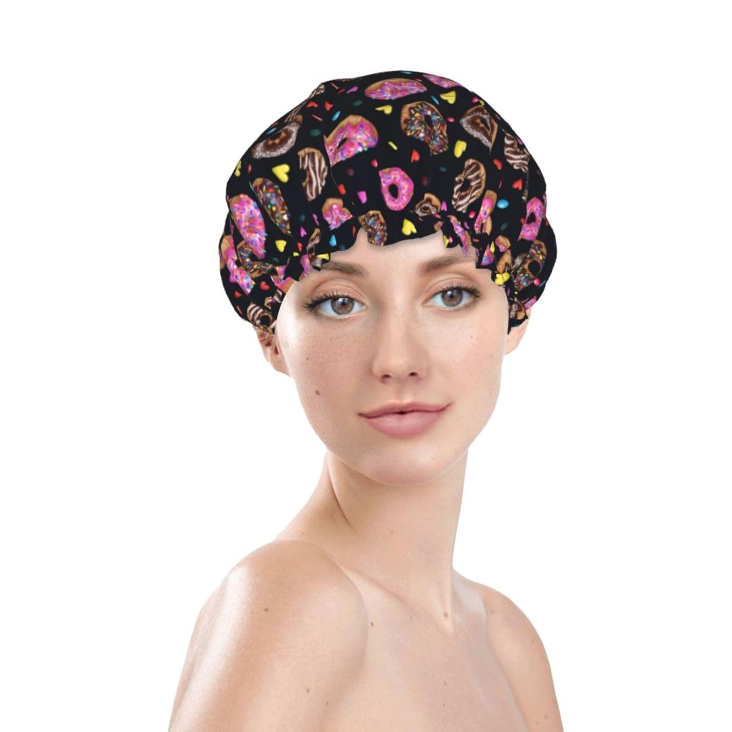 Double-Layer Waterproof Shower Cap