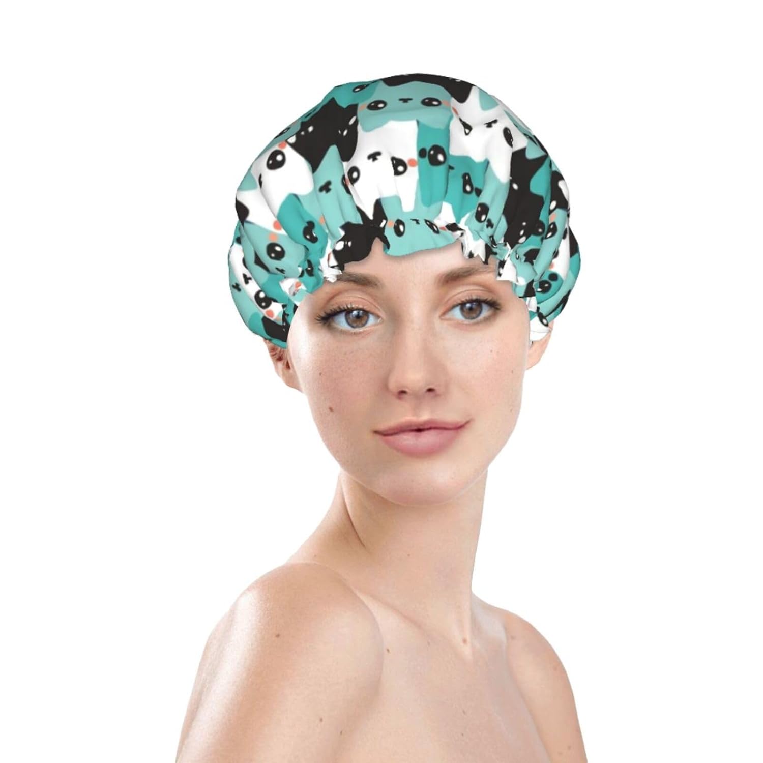 Double-Layer Waterproof Shower Cap