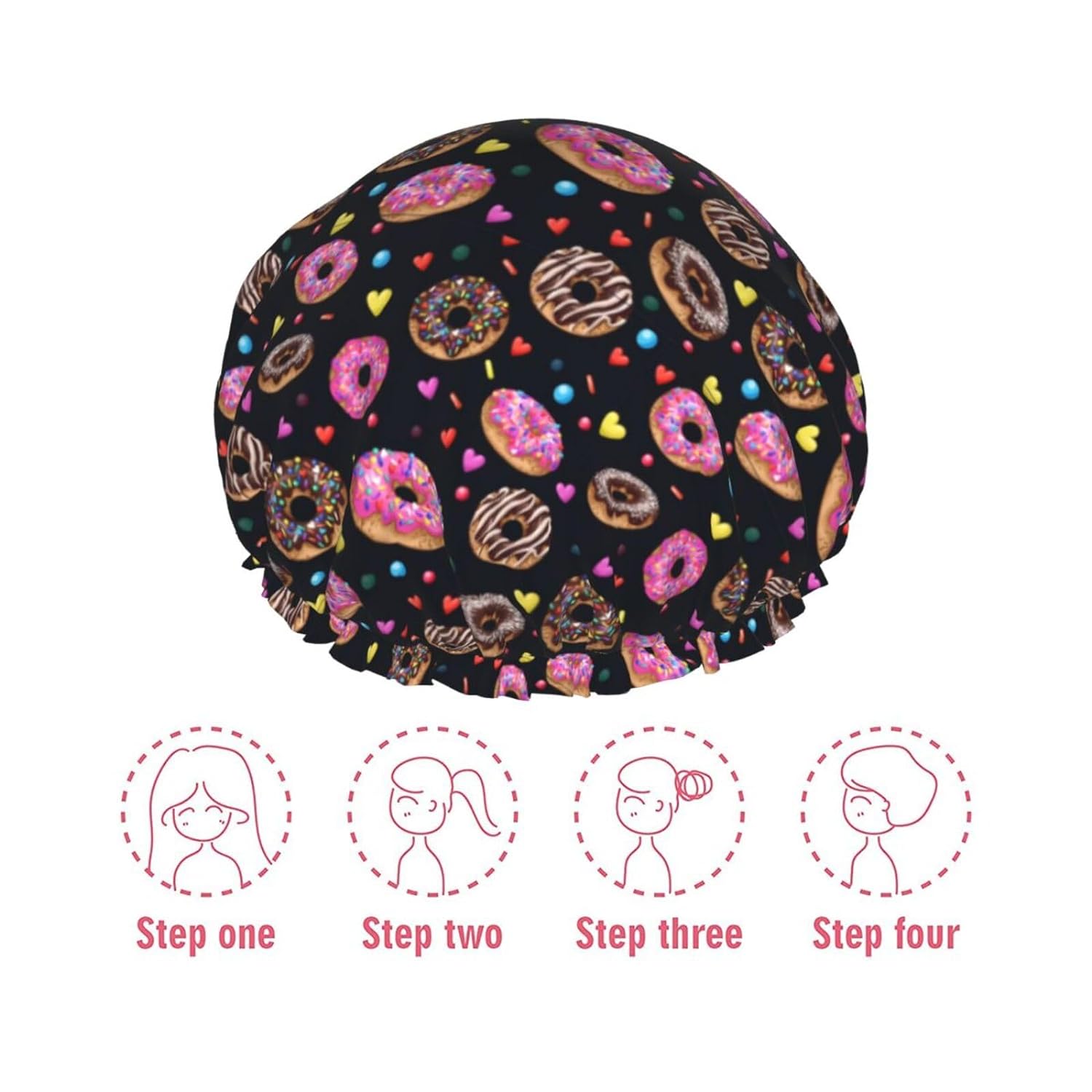 Double-Layer Waterproof Shower Cap