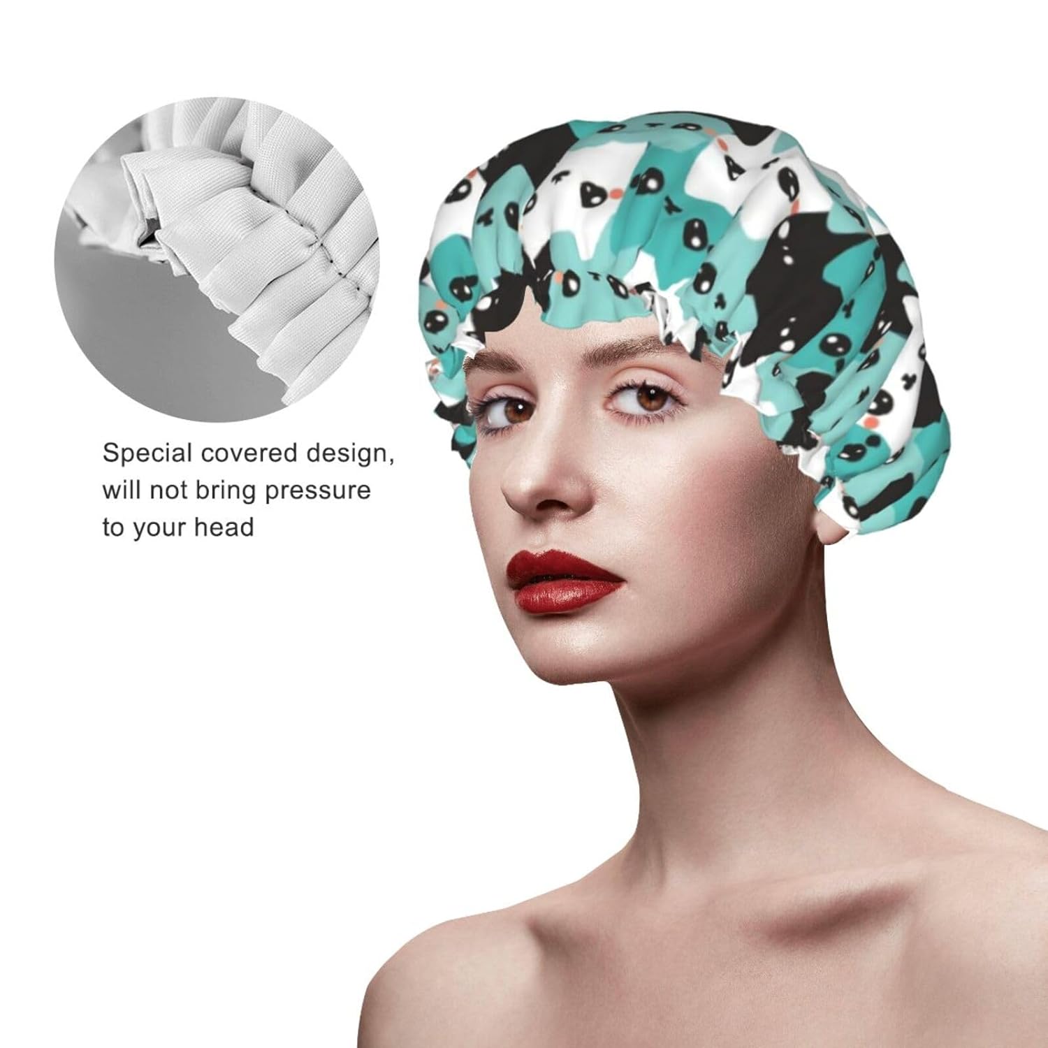 Double-Layer Waterproof Shower Cap