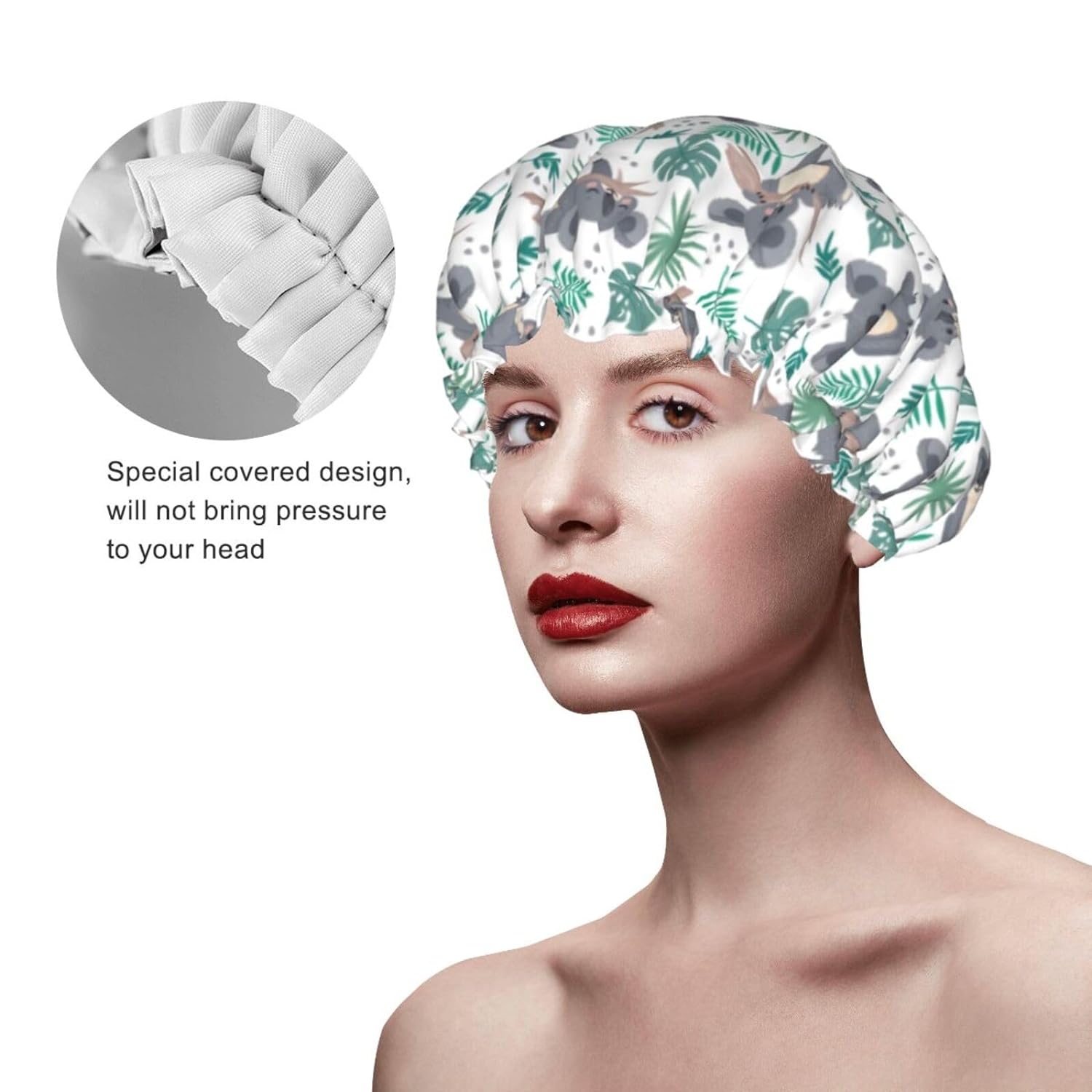 Double-Layer Waterproof Shower Cap