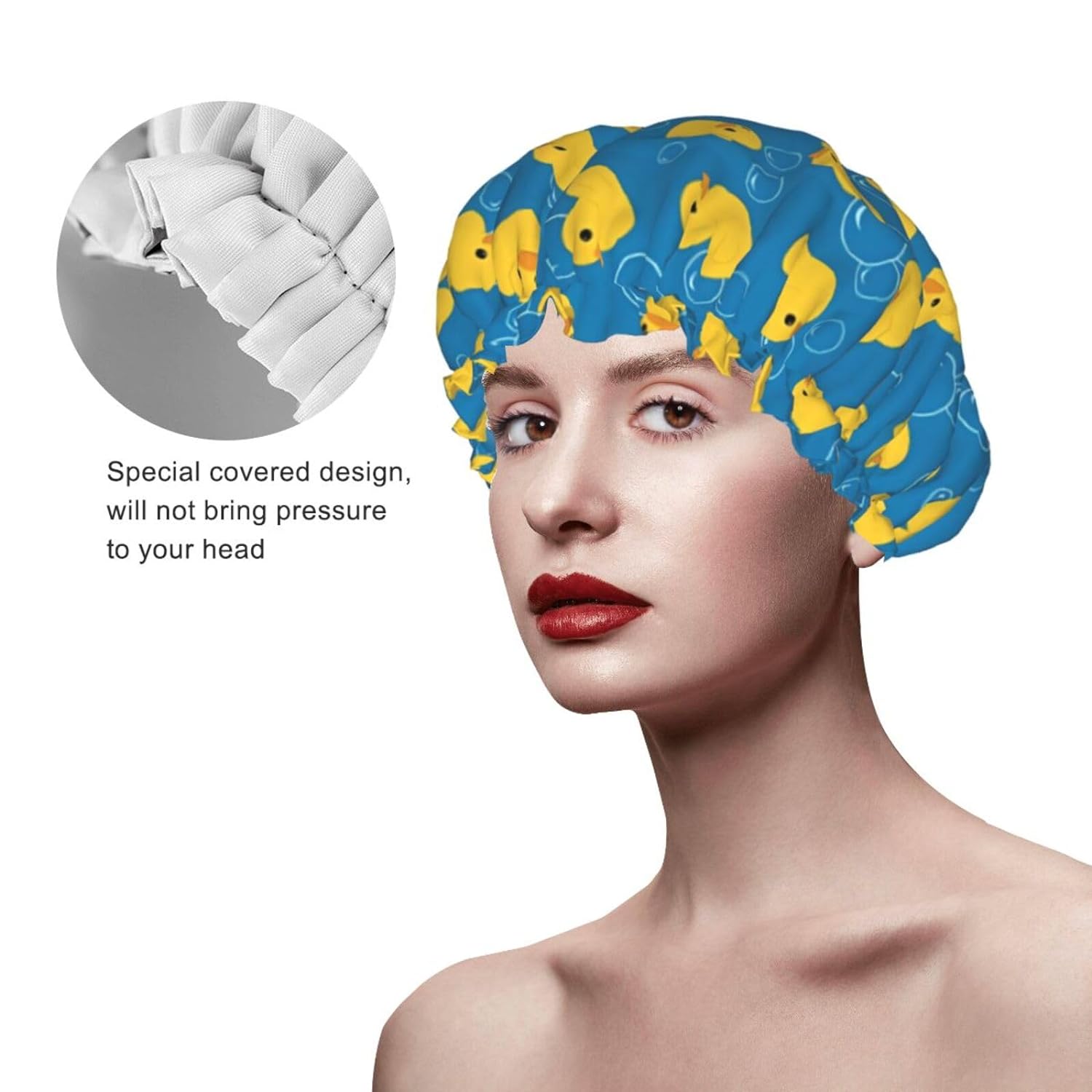 Double-Layer Waterproof Shower Cap