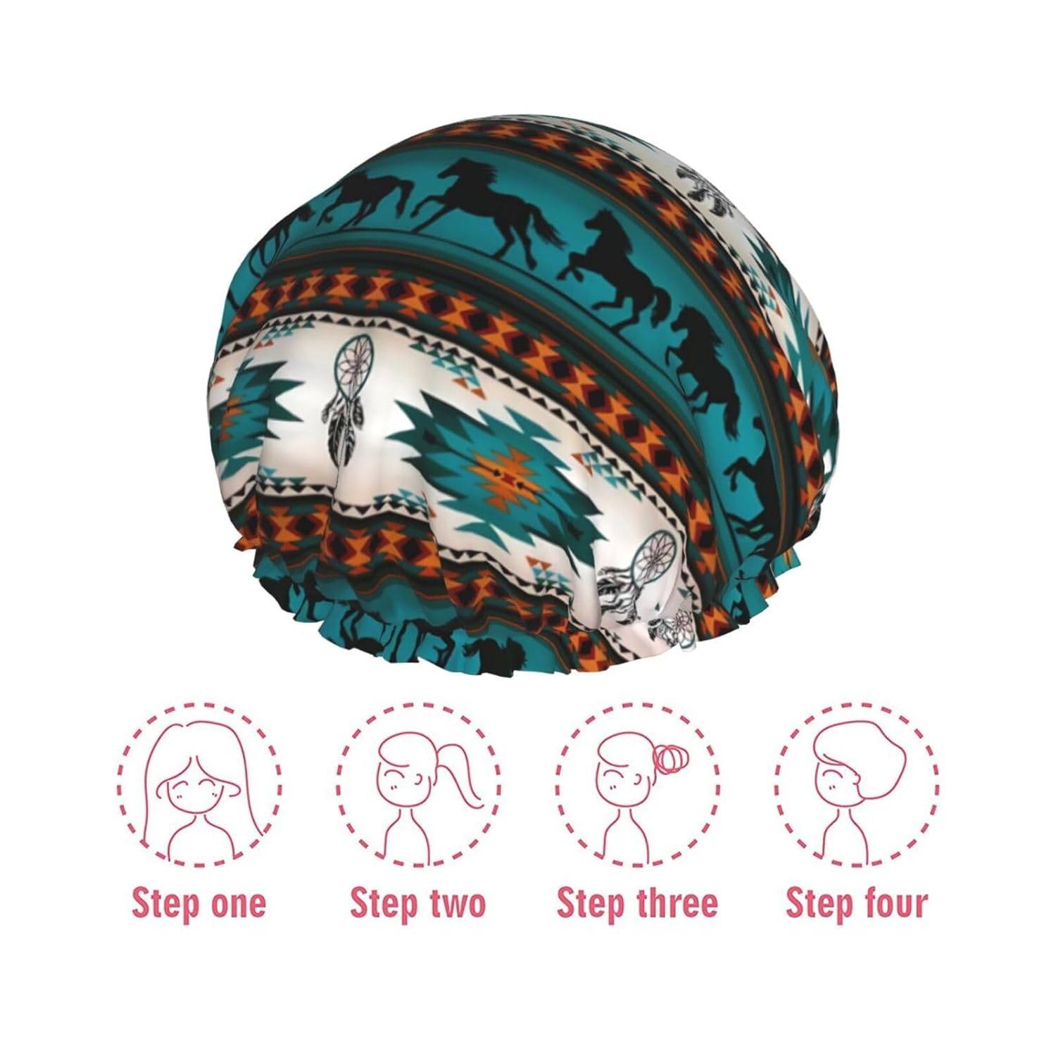 Double-Layer Waterproof Shower Cap