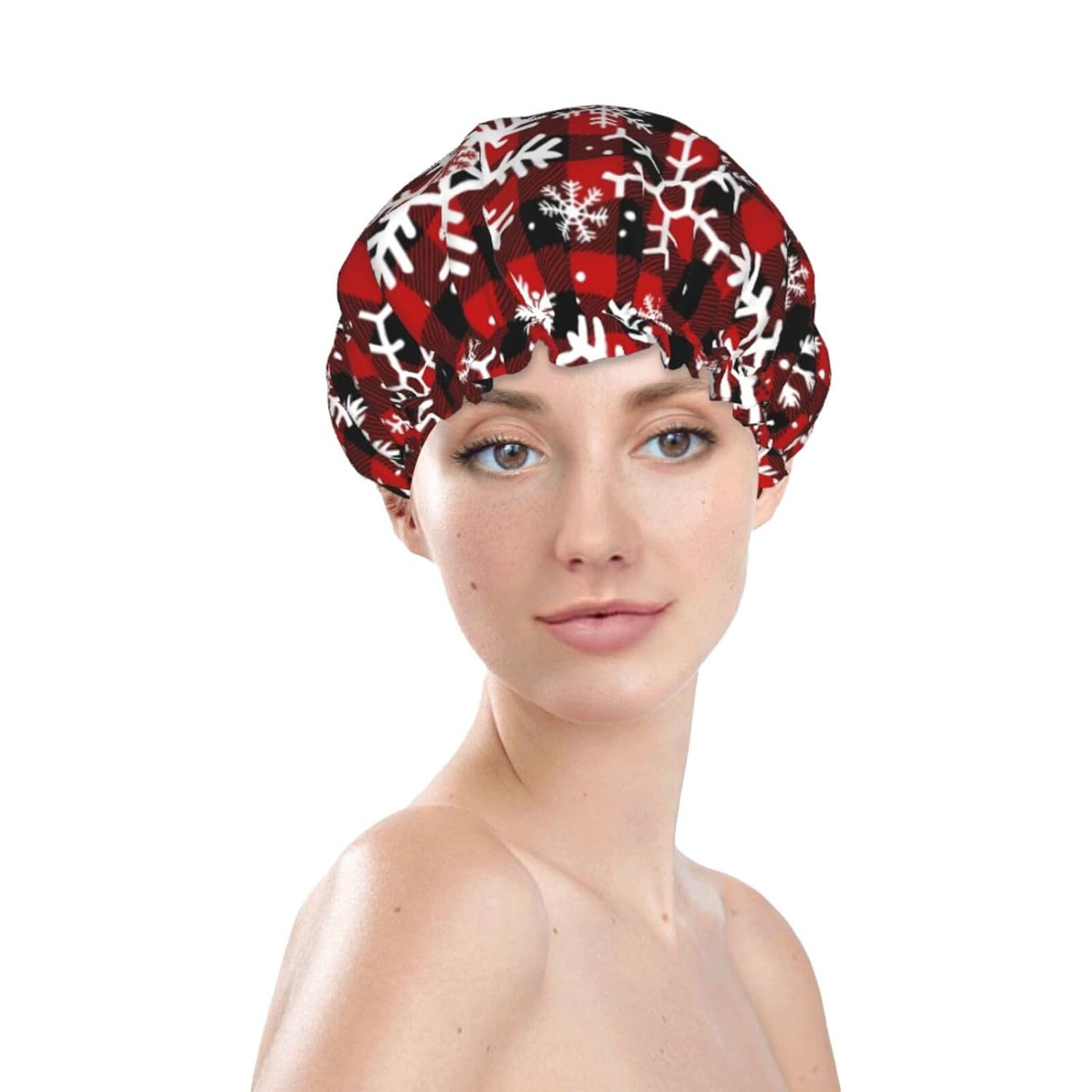 Double-Layer Waterproof Shower Cap