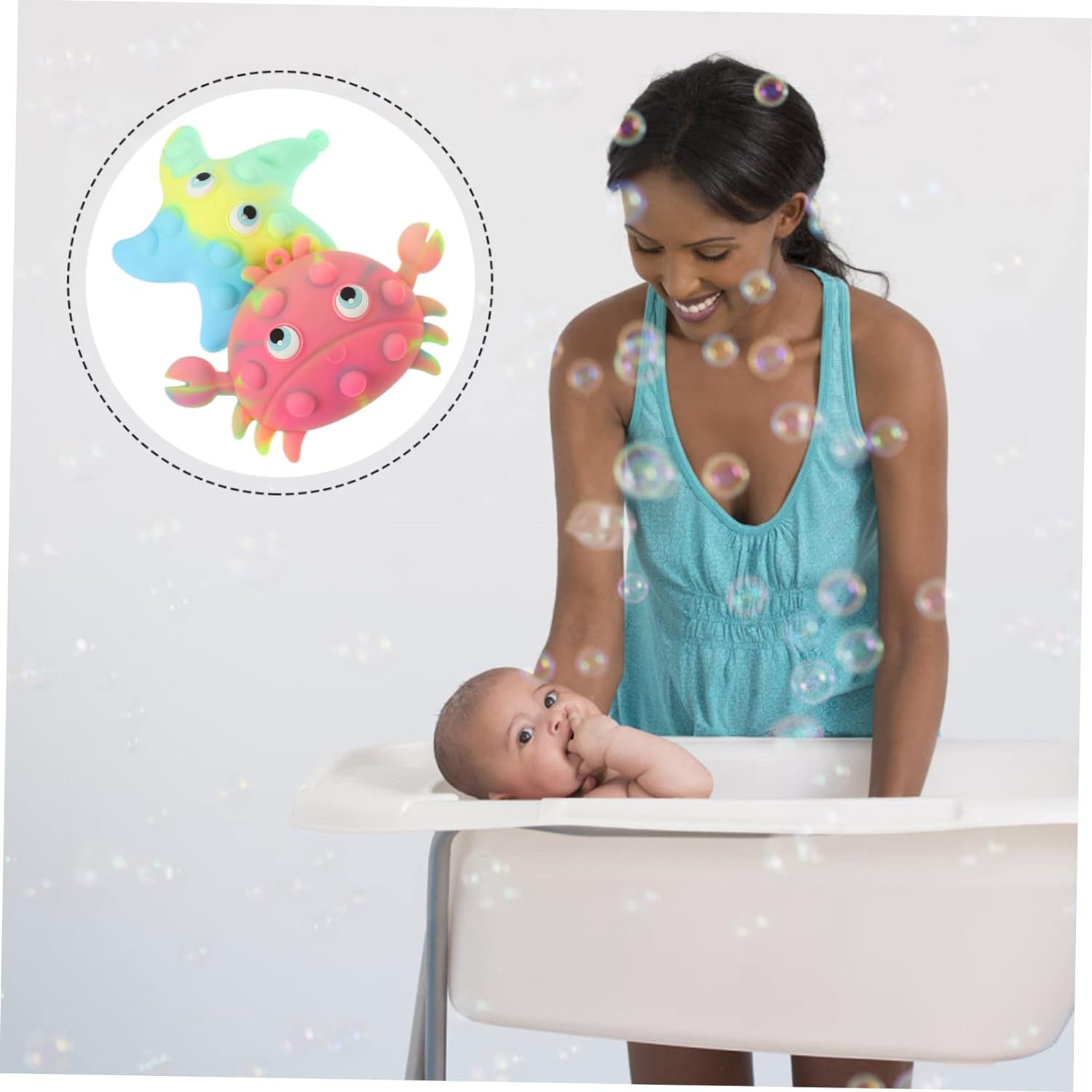 Cute Silicone Bath Scrubber Set