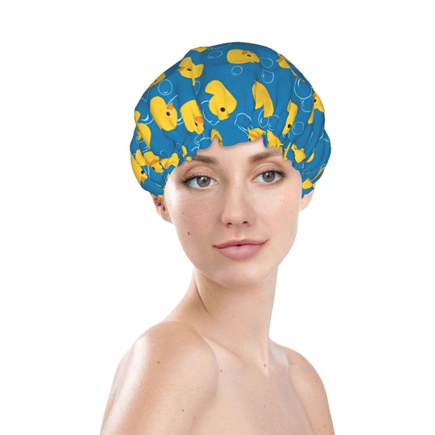 Double-Layer Waterproof Shower Cap