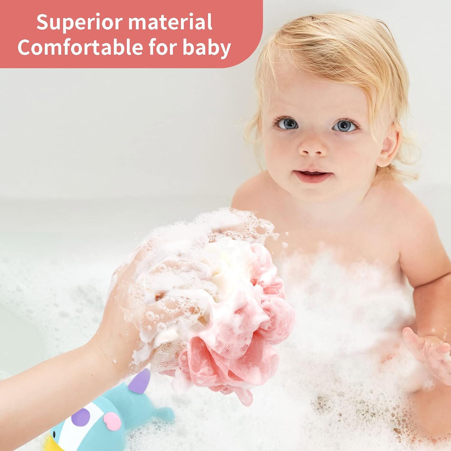Soft Mesh Shower Loofah Sponge Set (4 Pack)