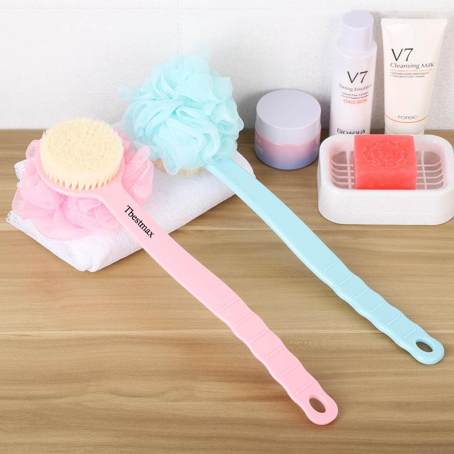 Dual-Sided Bath Brush Set