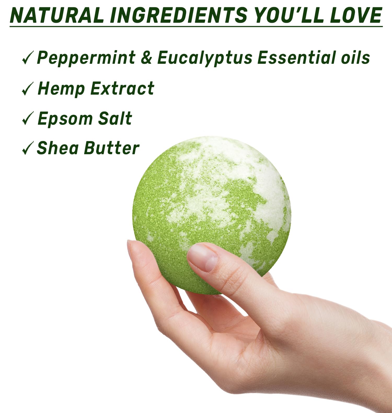 Organic Hemp Bath Bombs Infused Peppermint Eucalyptus Essential Oil Luxurious Bath Essentials Gifts for Dry Skin Immerse Yourself in A Blissful Spa