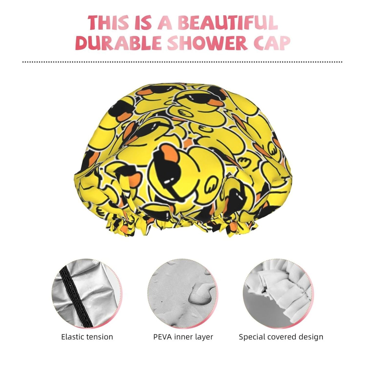 Double-Layer Waterproof Shower Cap