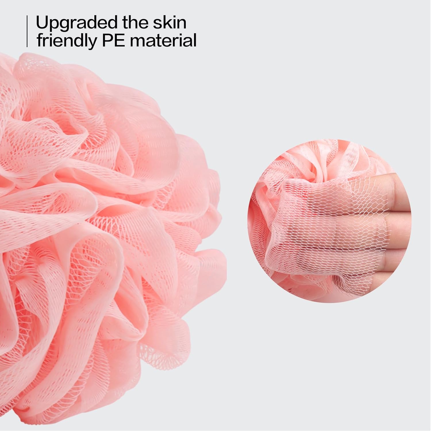 Fishent Loofah Bath Sponge Shower Loofahs, 4 Pack Soft Loofa Exfoliating Body Scrubber Mesh Shower Puff Pouf Ball Luffa for Men and Women(50g/pcs)